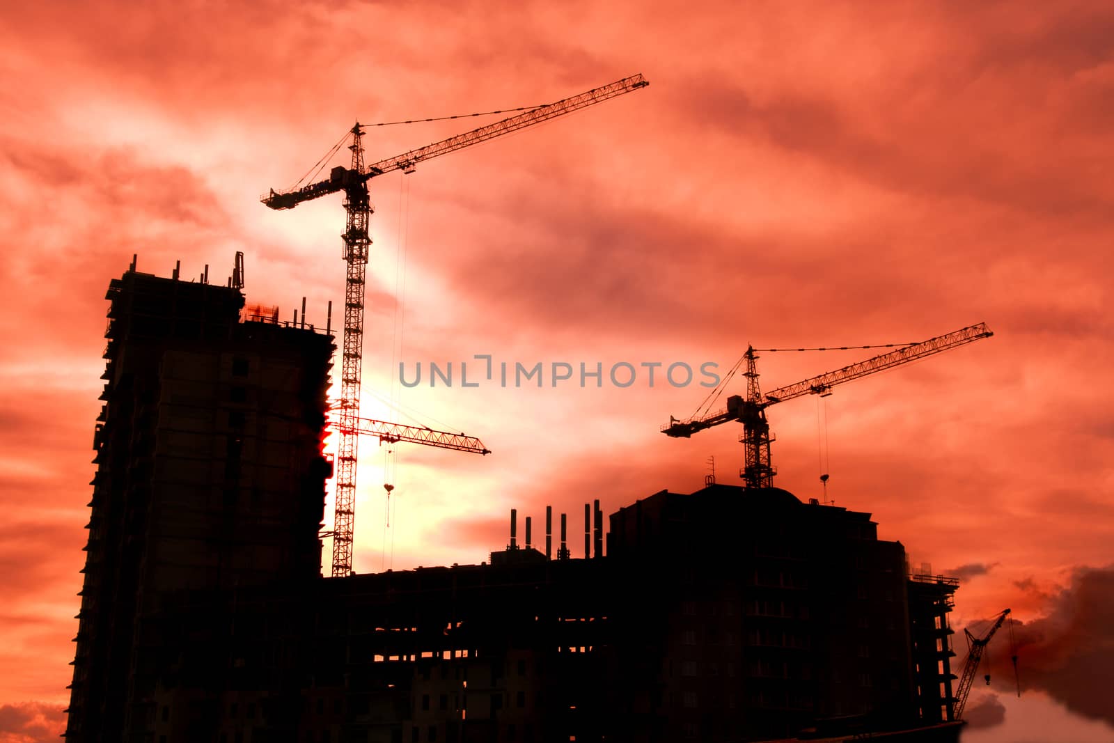 Building site and cranes by yurii_bizgaimer