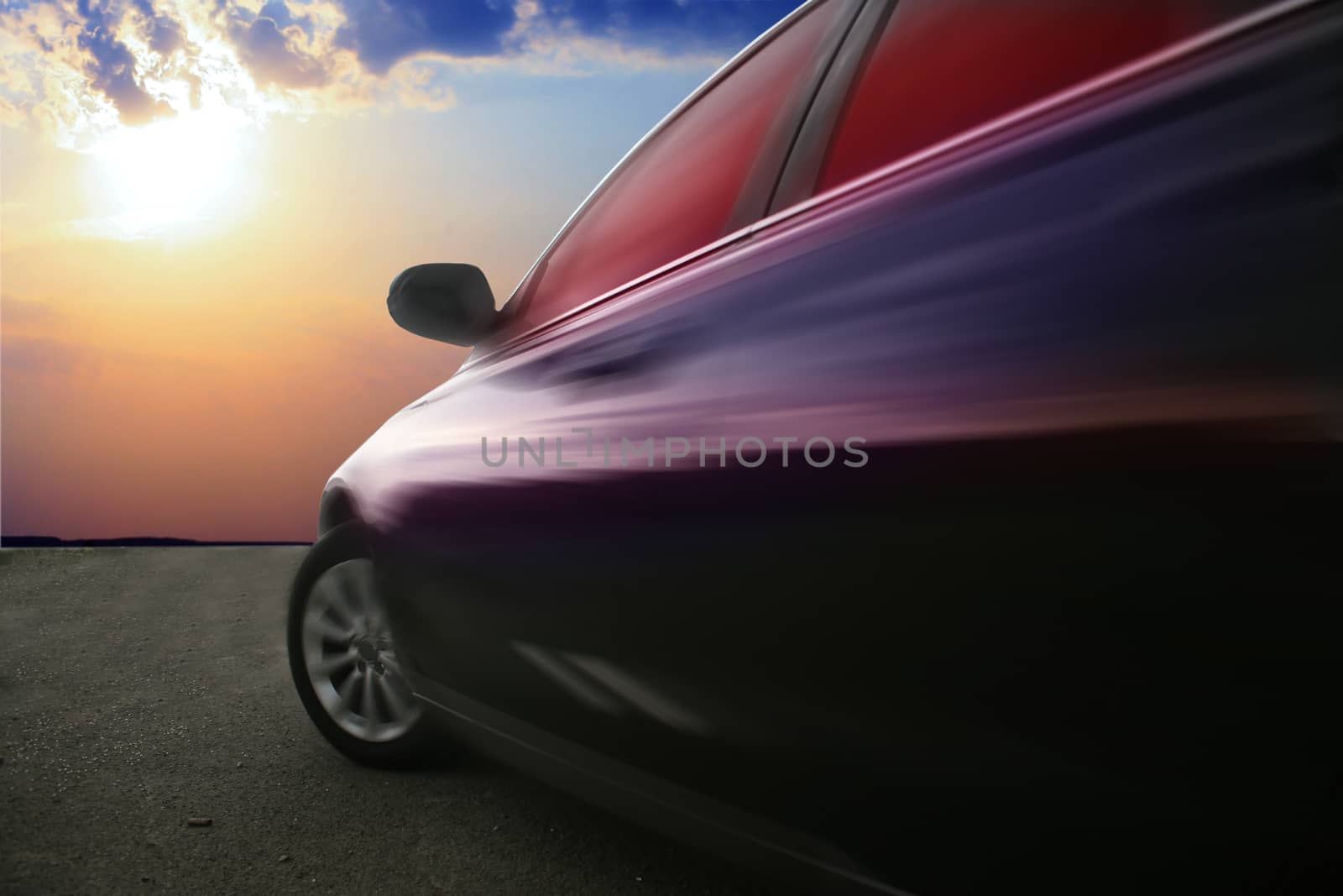 moving car against sunset by yurii_bizgaimer