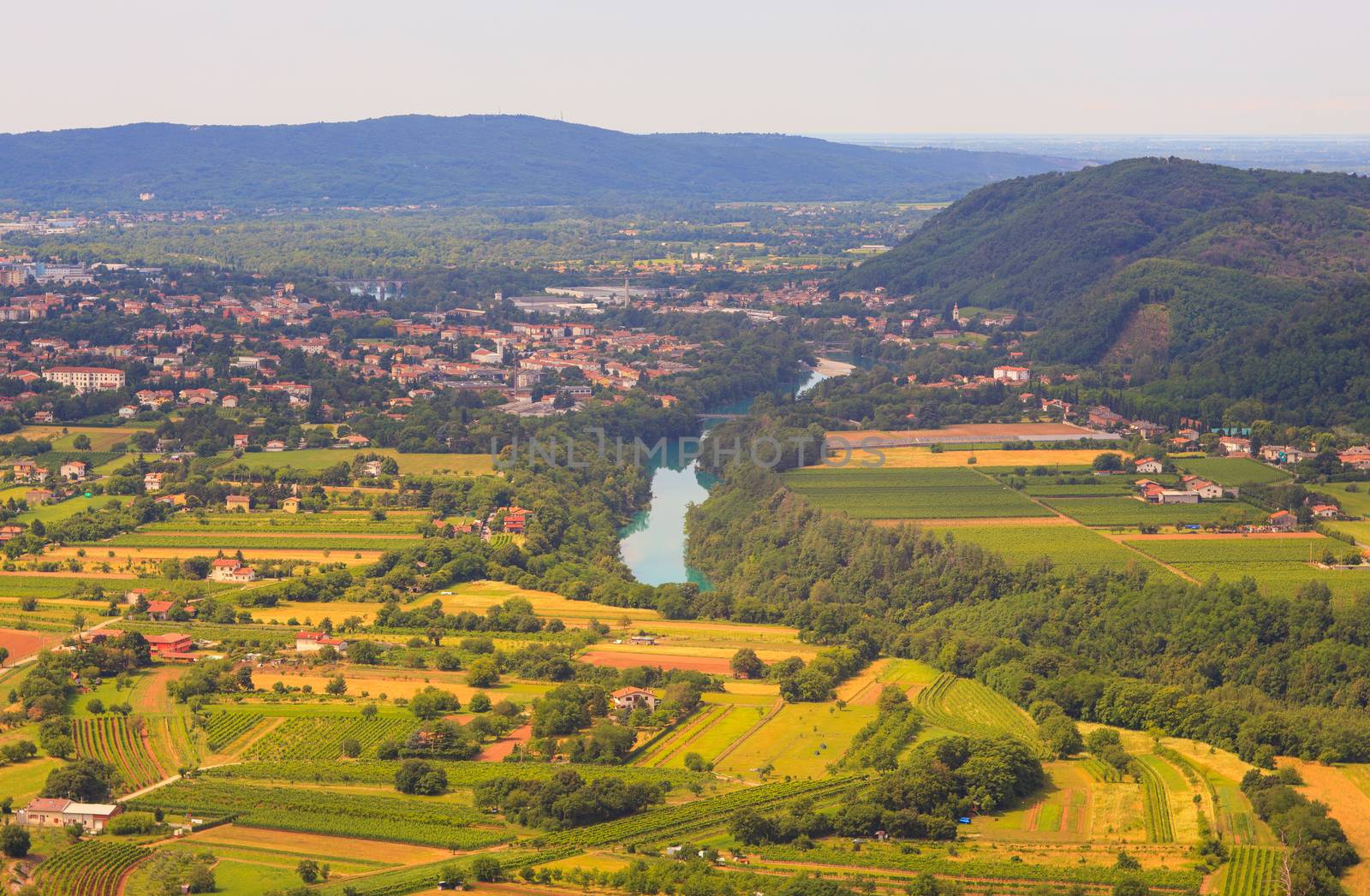 Gorizia and Nova Gorica view from Sabotin mountain