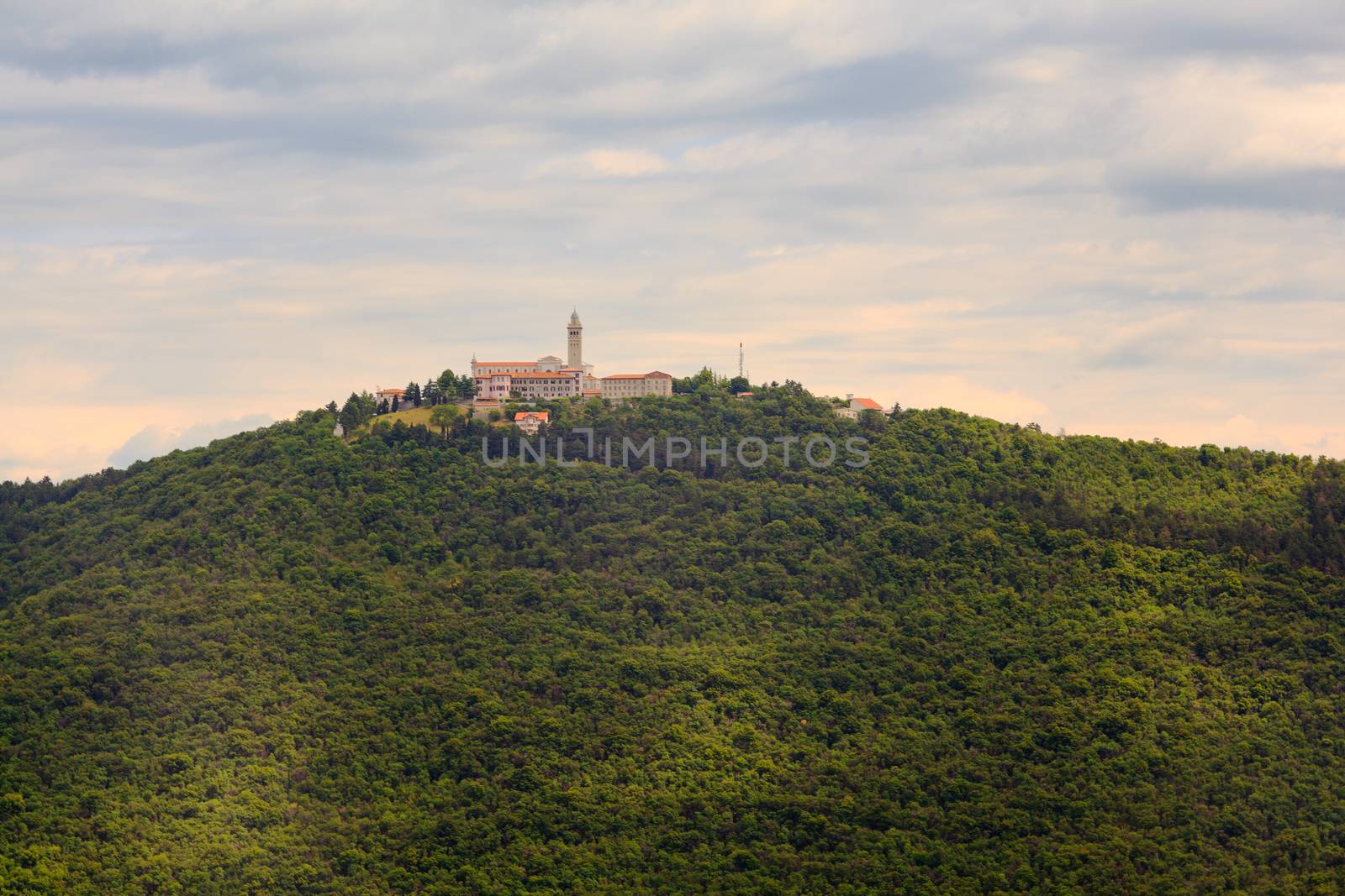 View of Sveta Gora from Sabotin mountain