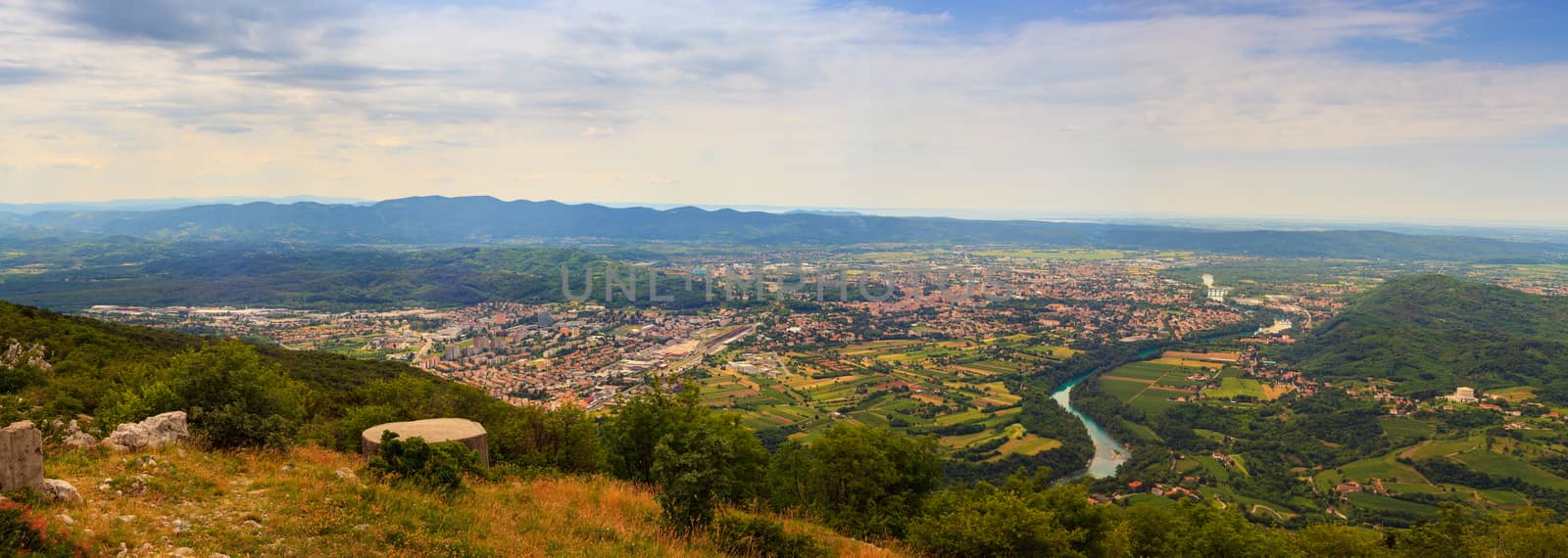 View of Gorizia and Nova Gorica from sabotin mountain