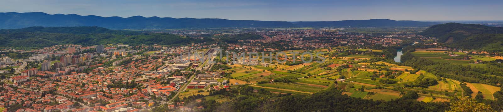 View of Gorizia and Nova Gorica from sabotin mountain