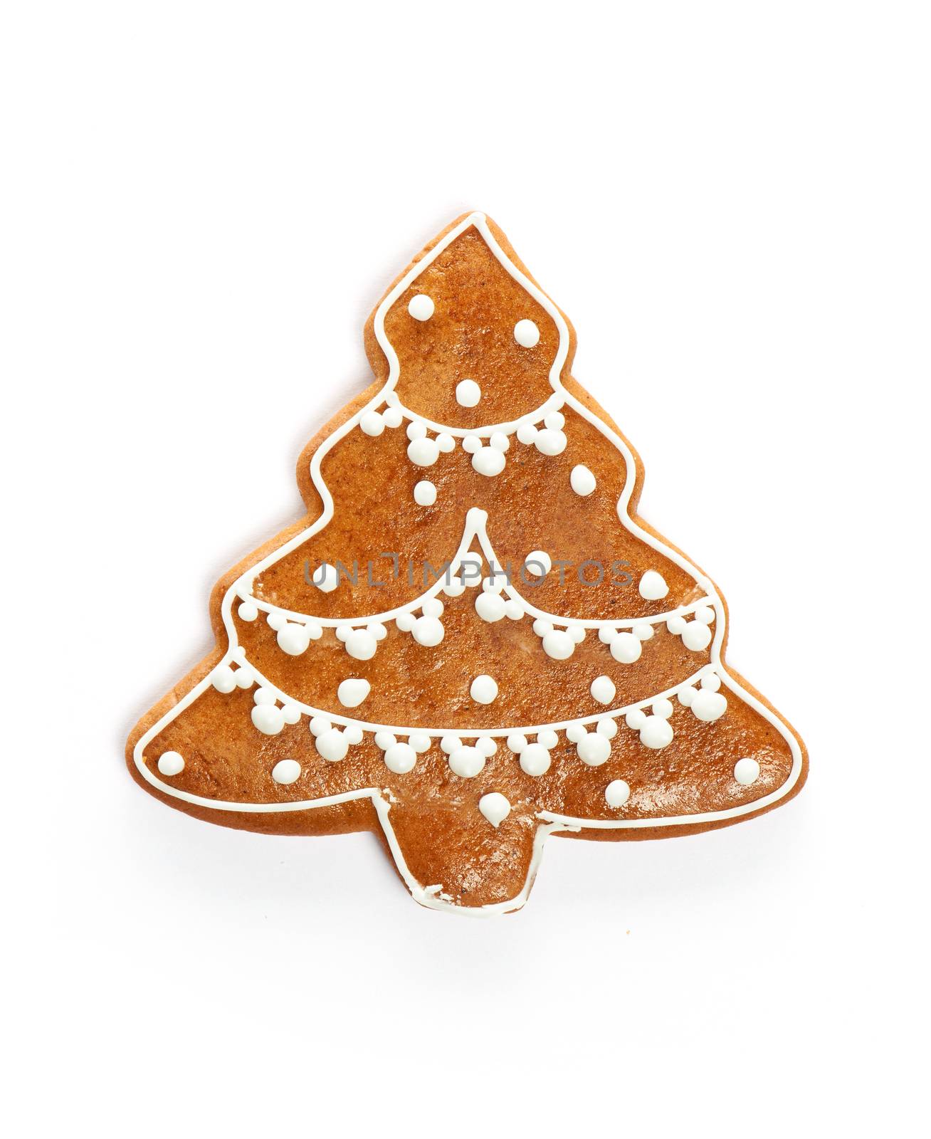 Christmas gingerbread cookie isolated on white