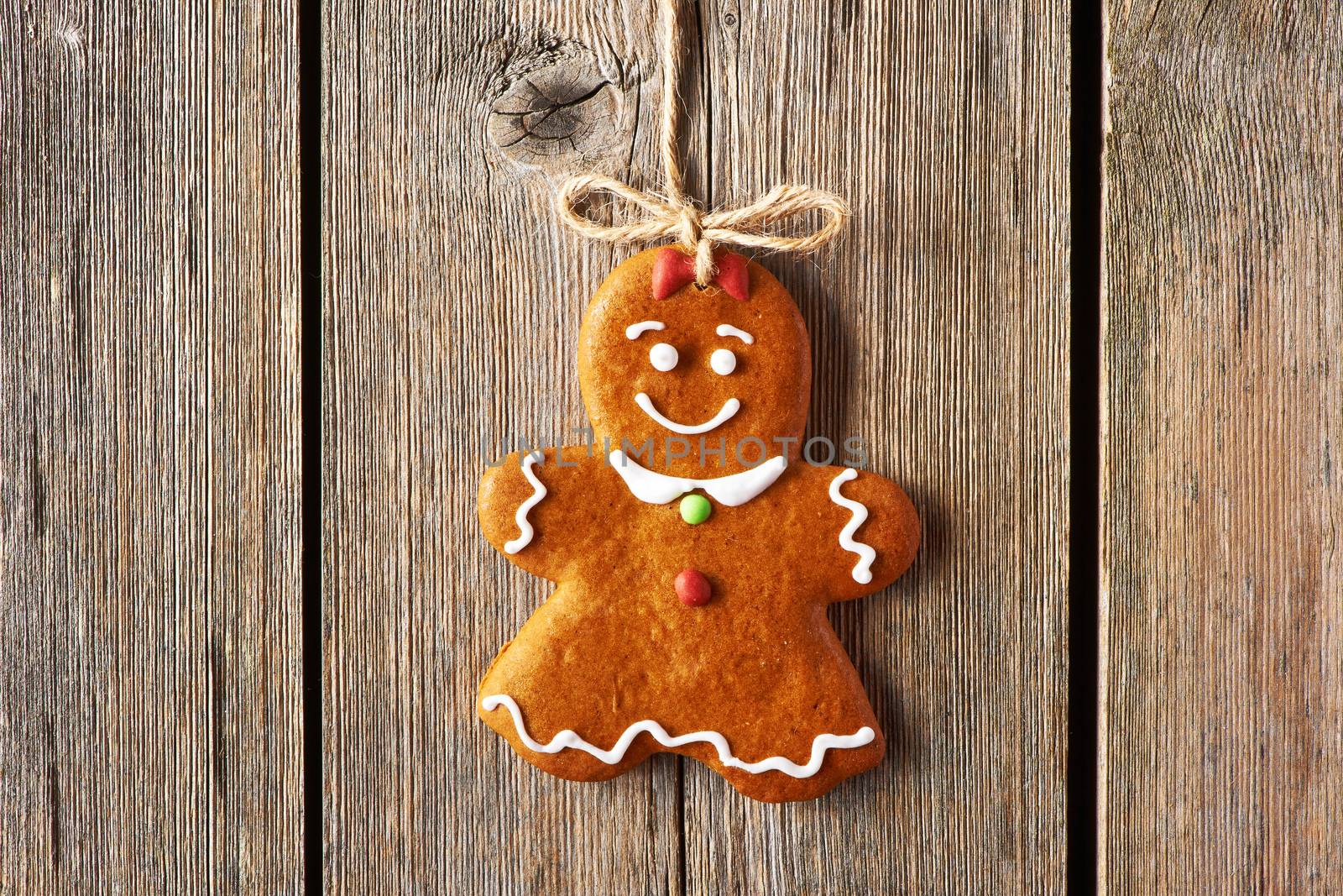 Christmas homemade gingerbread girl cookie by haveseen