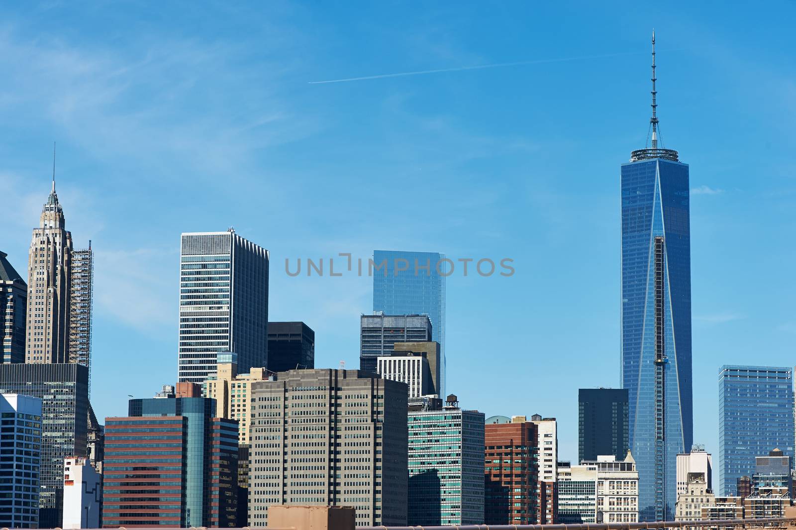 Lower Manhattan skyline view from Brooklyn Bridge by haveseen
