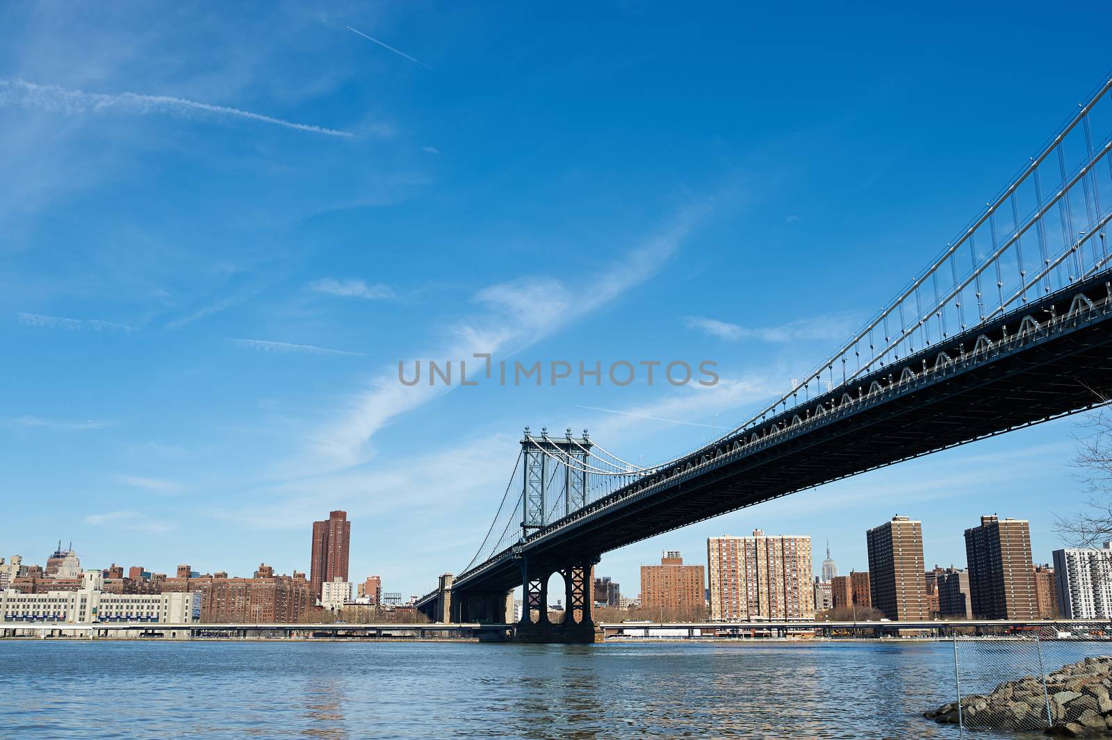 Manhattan Bridge and skyline view from Brooklyn by haveseen