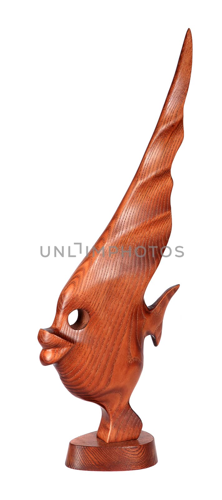 Fish statuette isolated on white background (souvenir)
