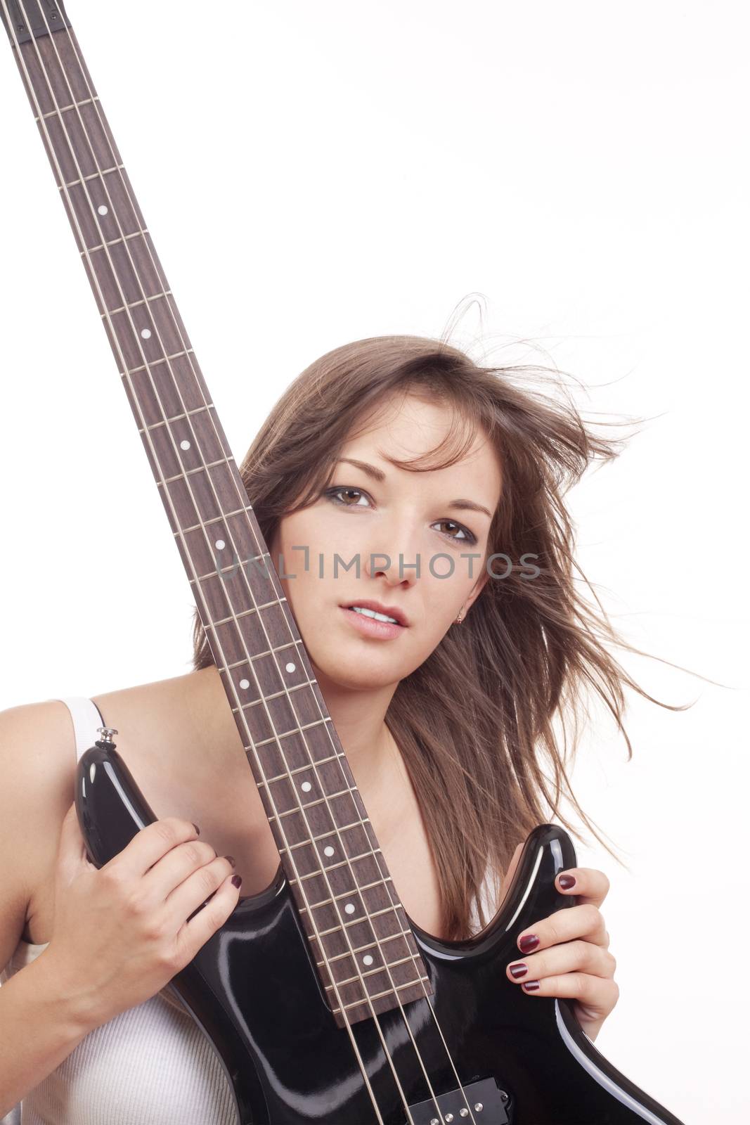 girl with bass guitar by courtyardpix