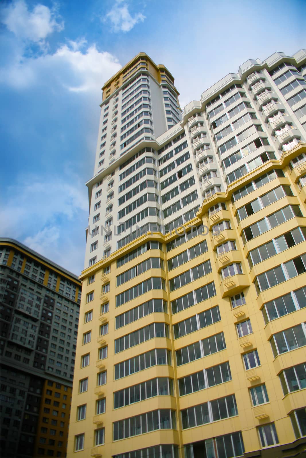 New modern inhabited high-rise building