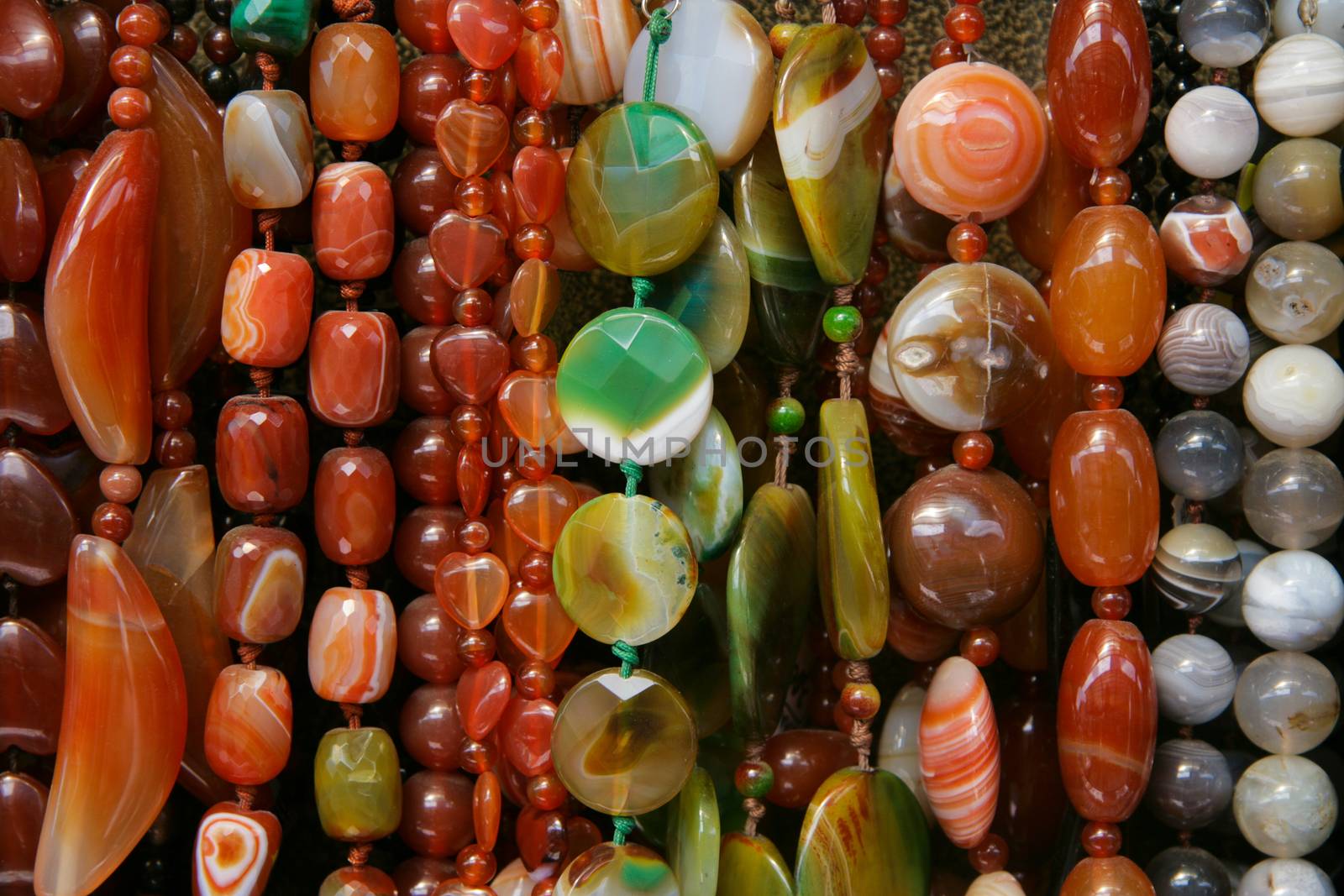 Background ofcolour beads of different form