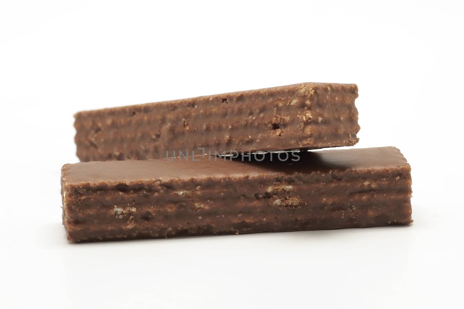 chocolate waffles isolated on white background  