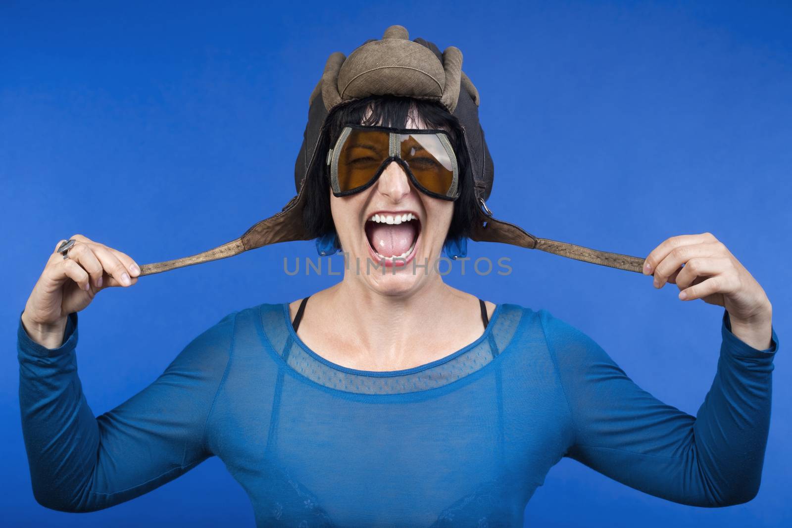 woman with helmet by courtyardpix