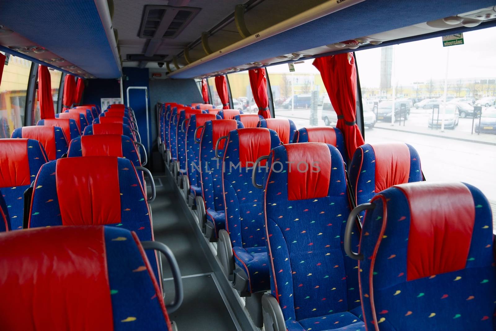 Bus interior of on old vehicle