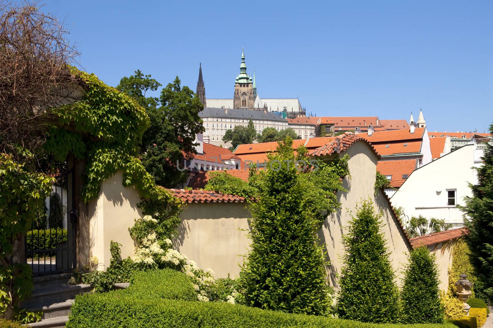 prague - vrtba garden and hradcany castle by courtyardpix
