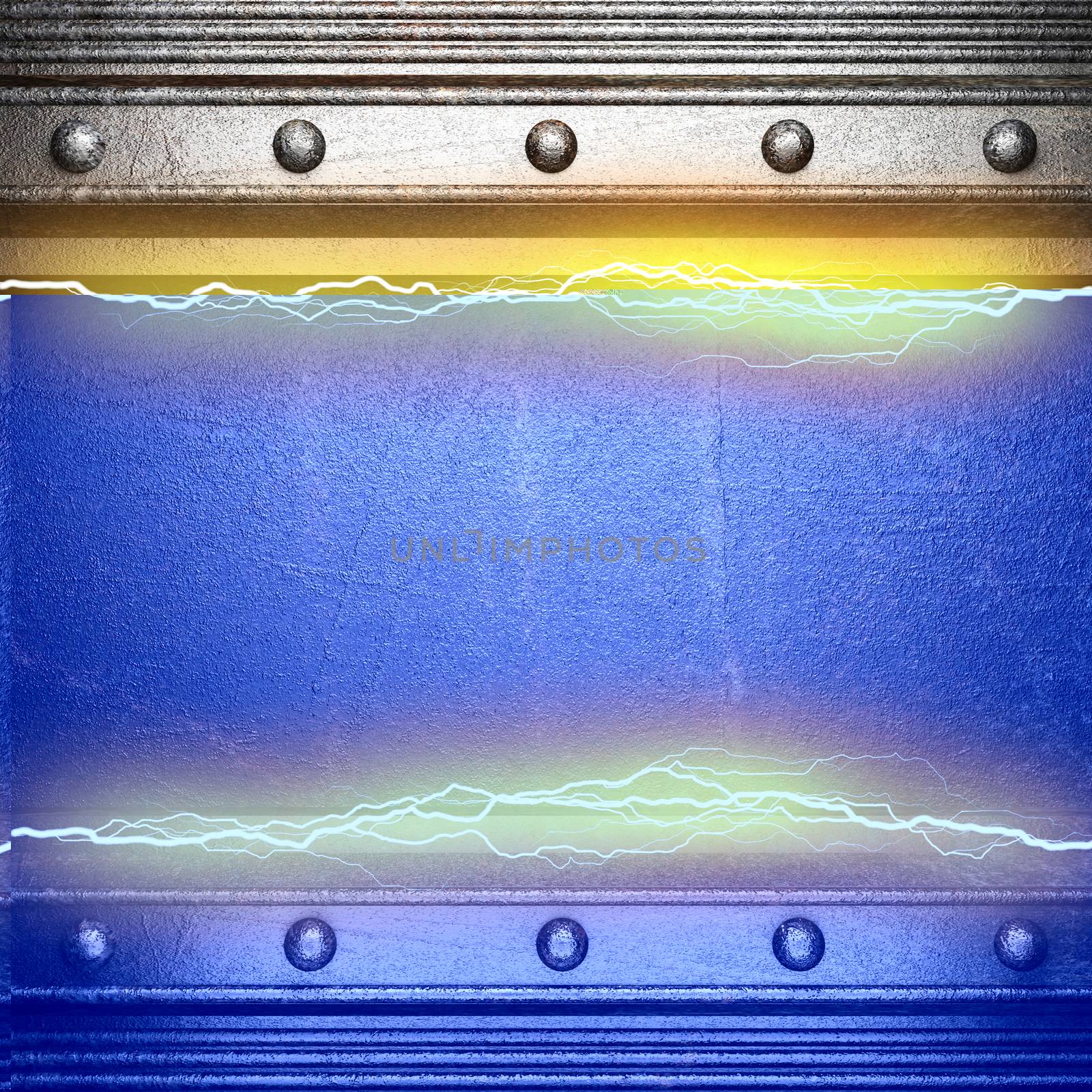 metal background with electric lightning