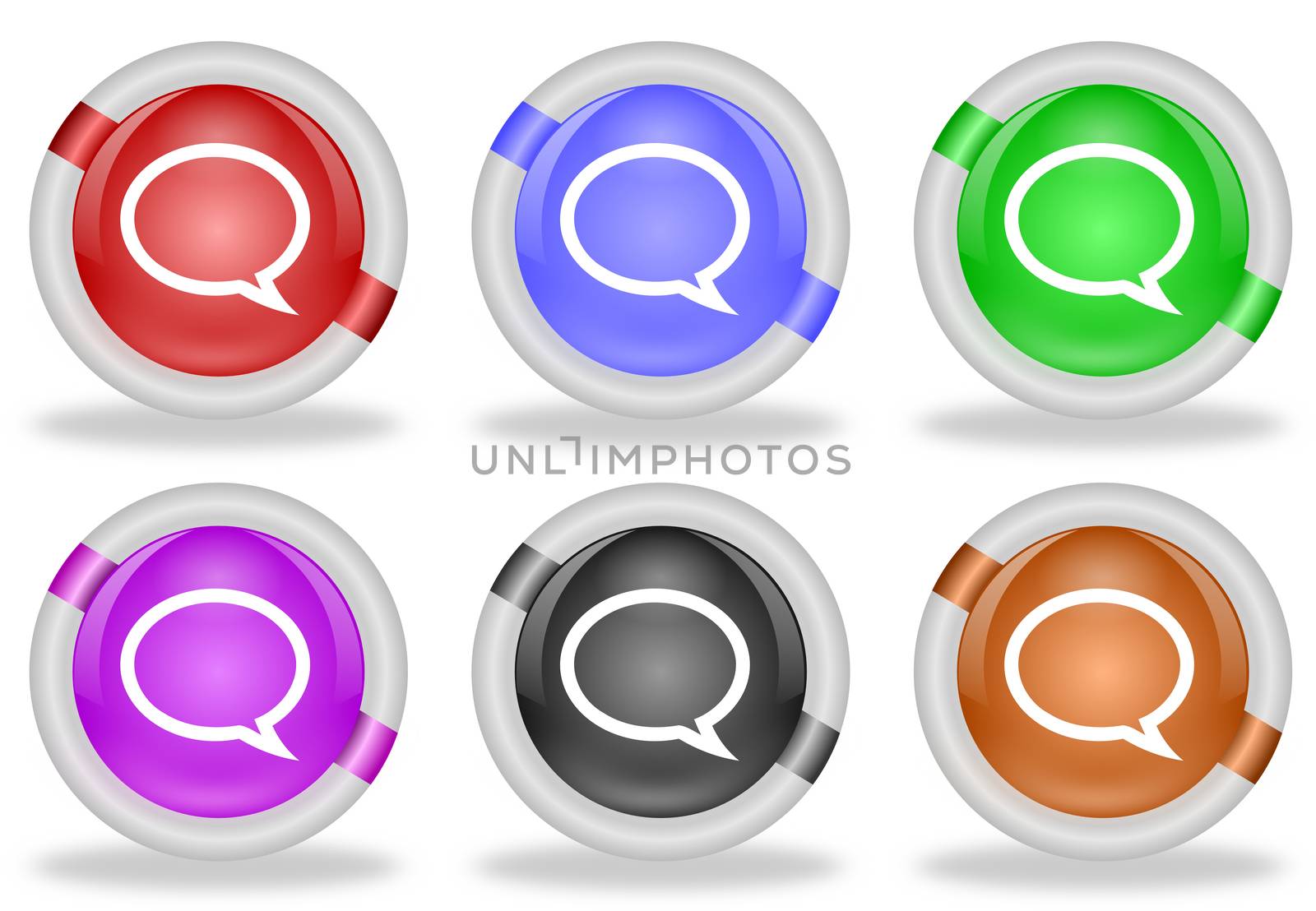 Discussion Chat Speech Bubble Web Icon Button by RichieThakur