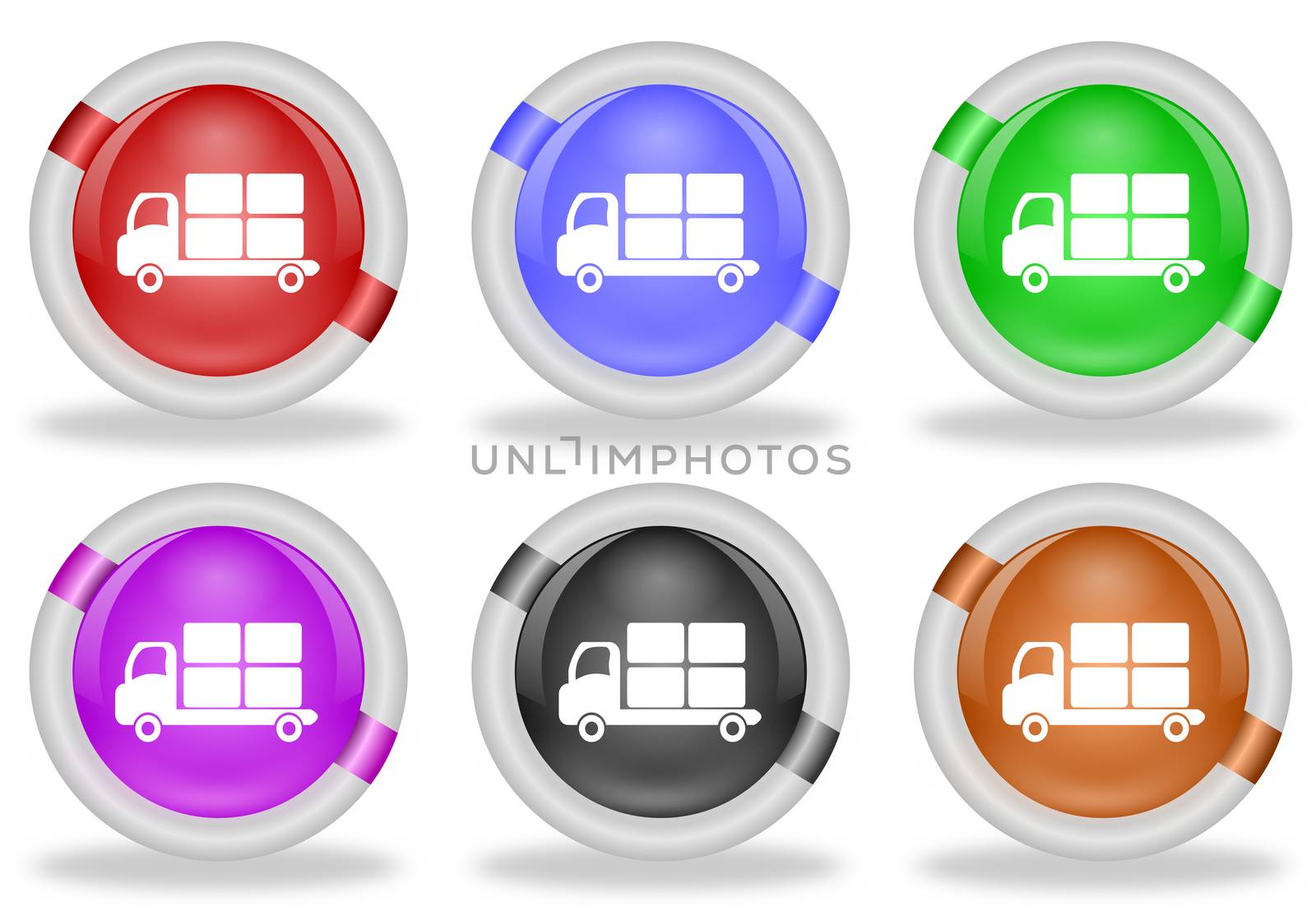 Transportation  Delivery Truck Web Icon Button by RichieThakur