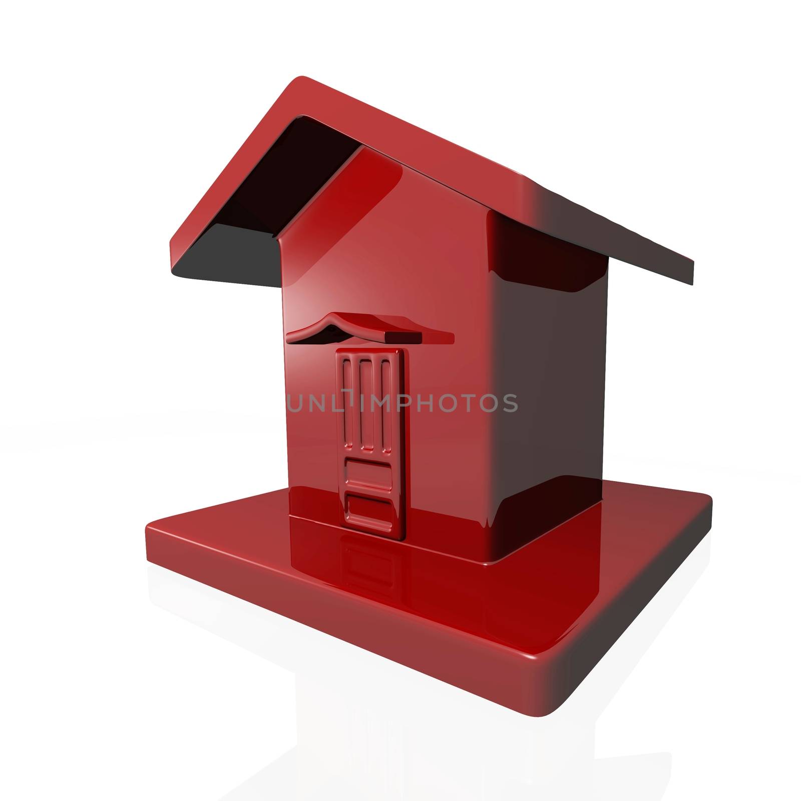 A small red plastic house model. It can be used either as a home icon or for concepts like - real estate, housing, and property.

