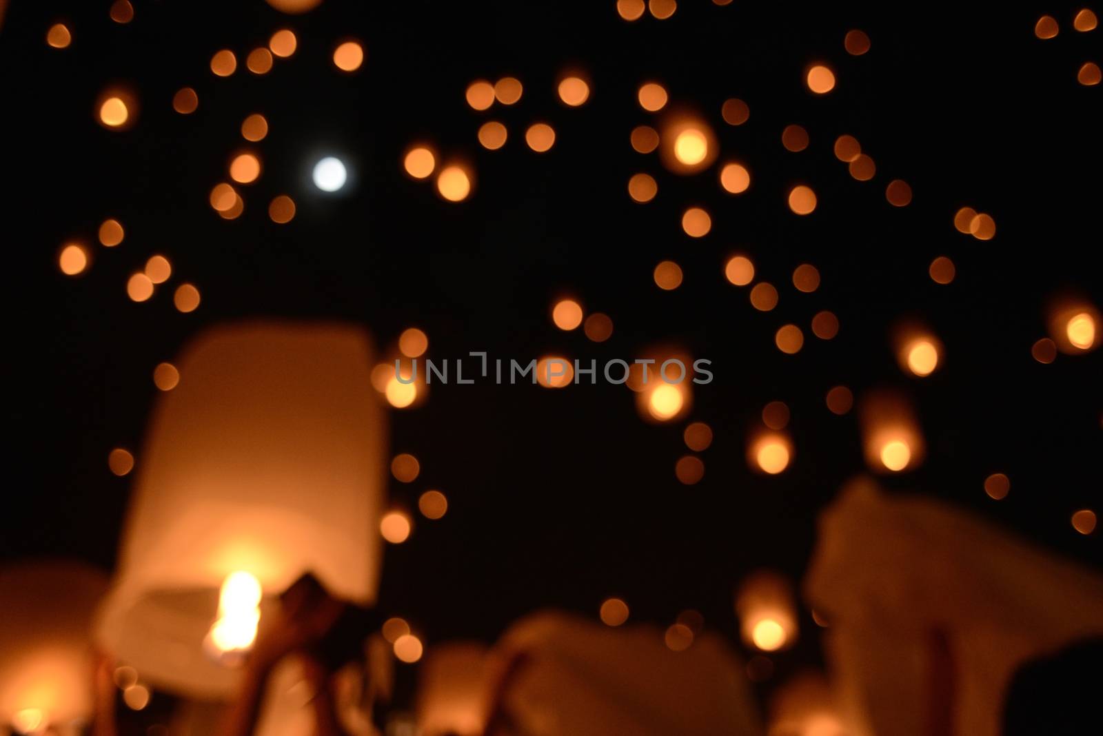 Sky lanterns firework festival,Chiangmai ,Thailand, Loy Krathong and Yi Peng Festival