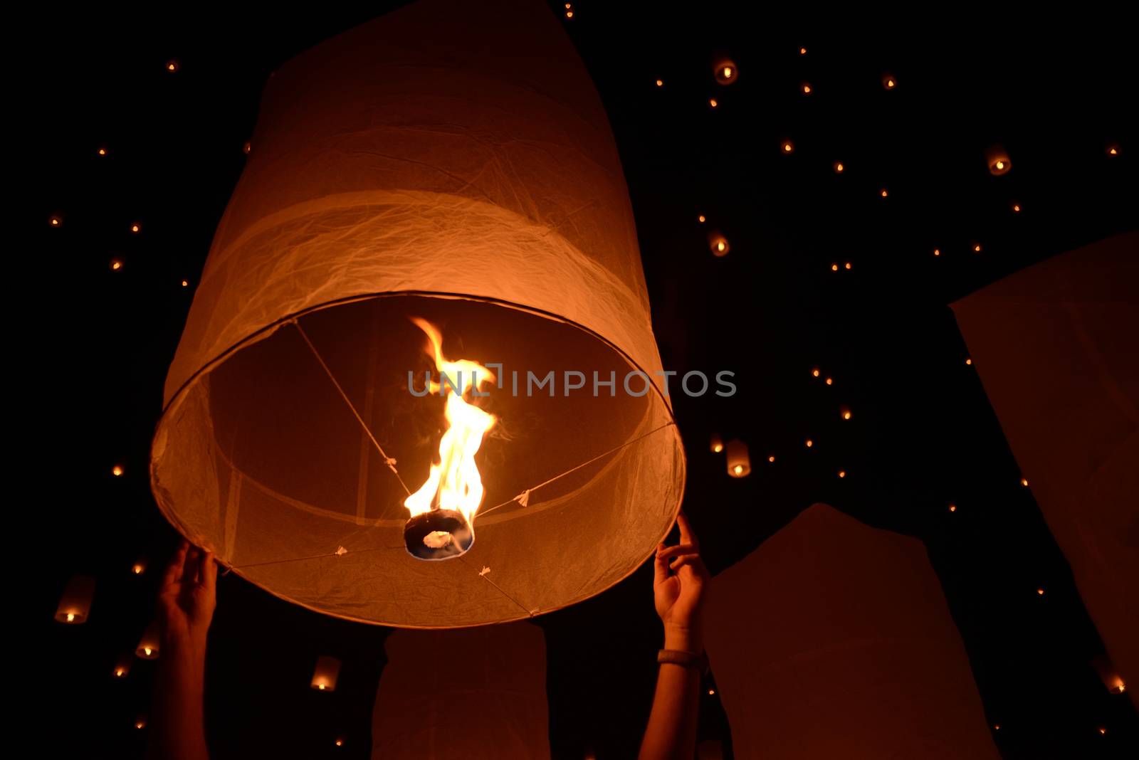 Sky lanterns firework festival,Chiangmai ,Thailand, Loy Krathong and Yi Peng Festival