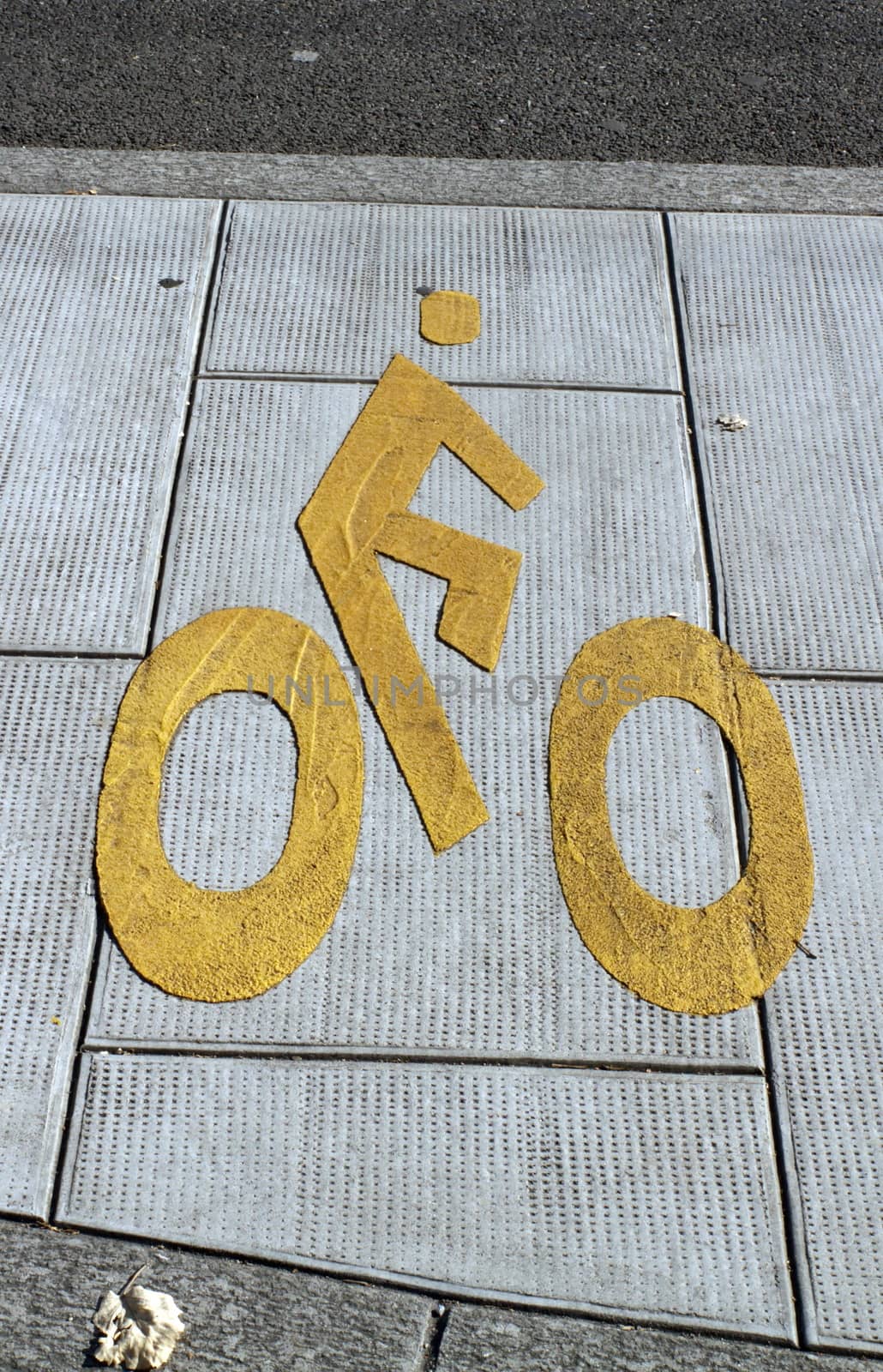 Bicycle sign path on the pavement by Elenaphotos21