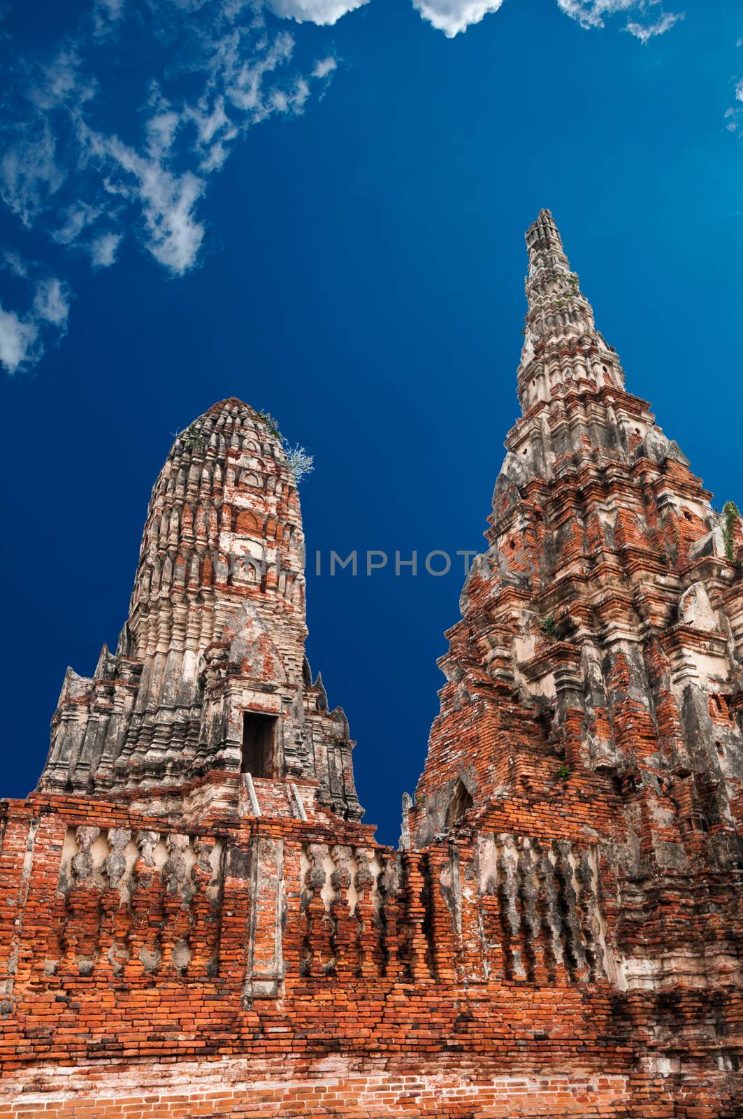 Old Temple Wat Chai watthanaram in Ancient Ayuttaya,Thailand