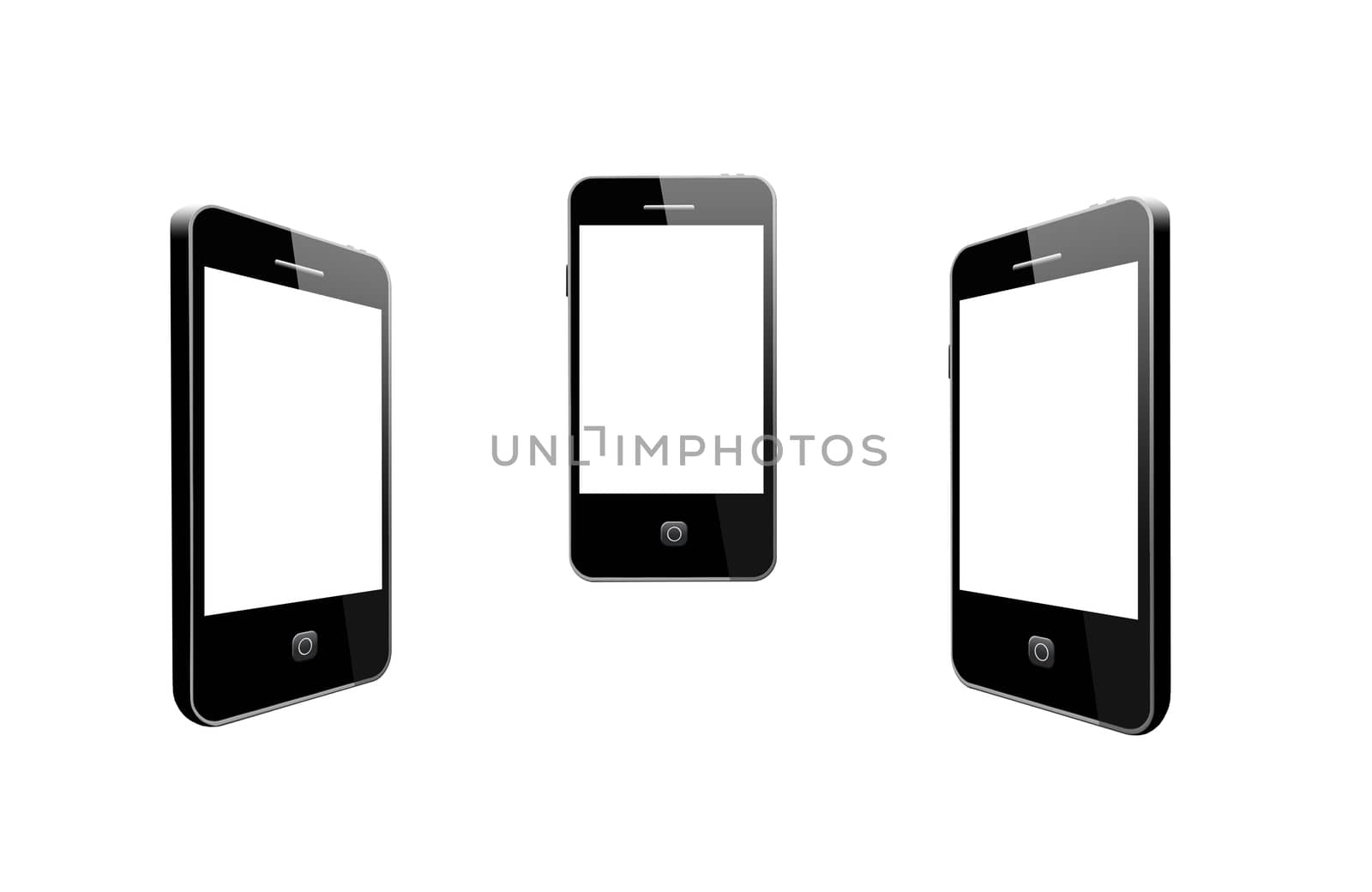 Modern mobile phones on the white background by alexmak