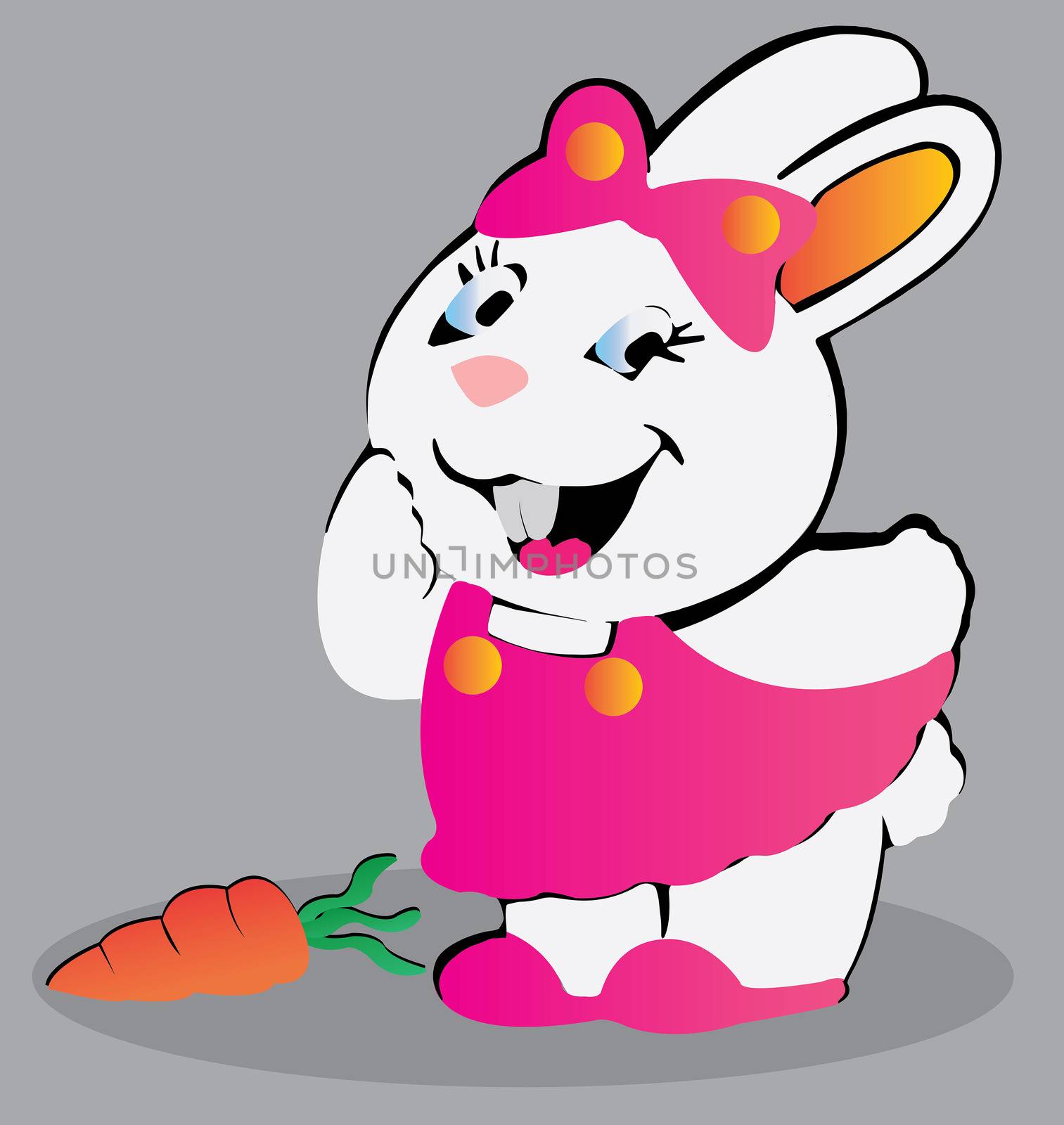 White Bunny With Carrot by siiixth