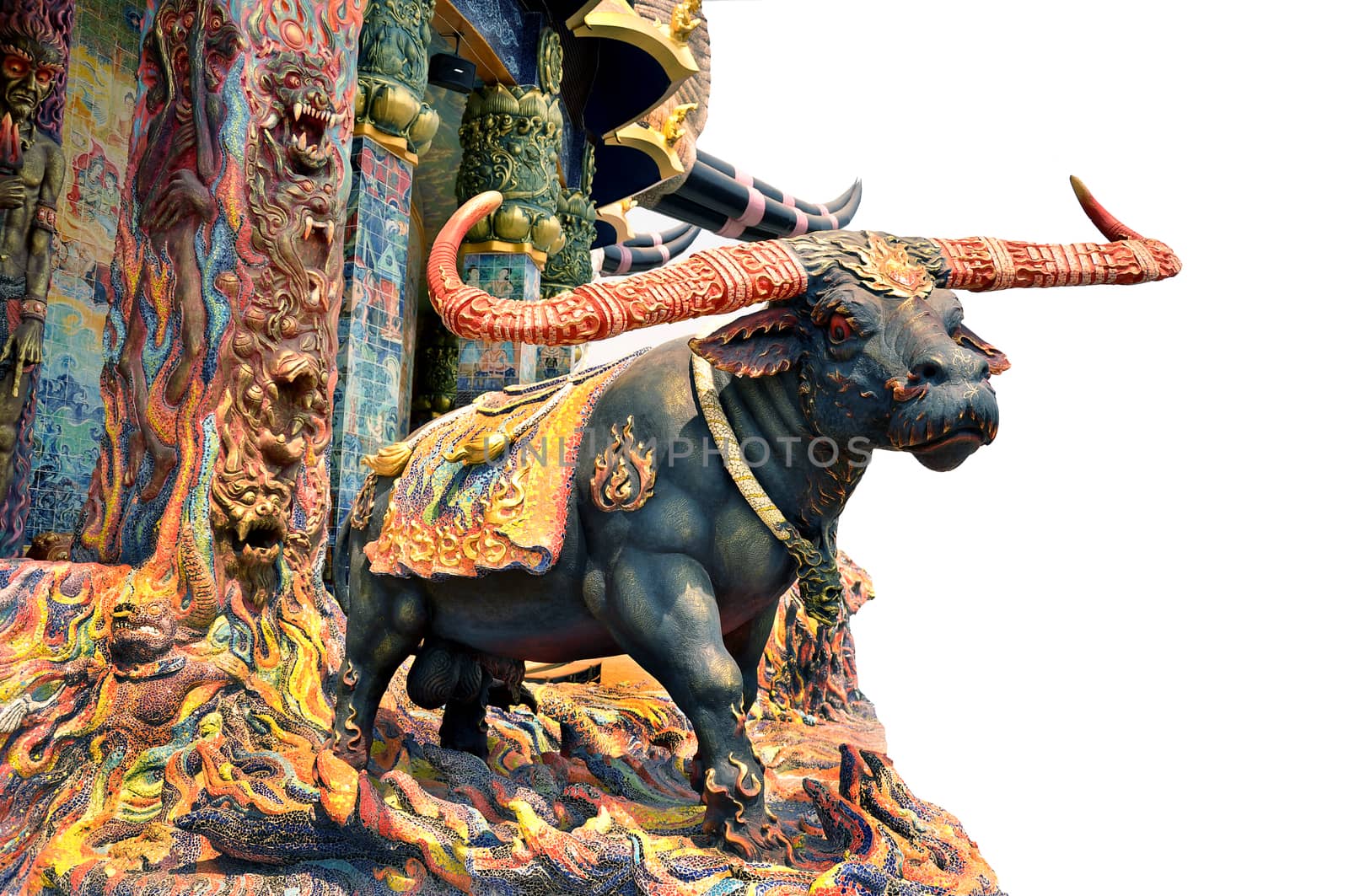 a devil buffalo statue