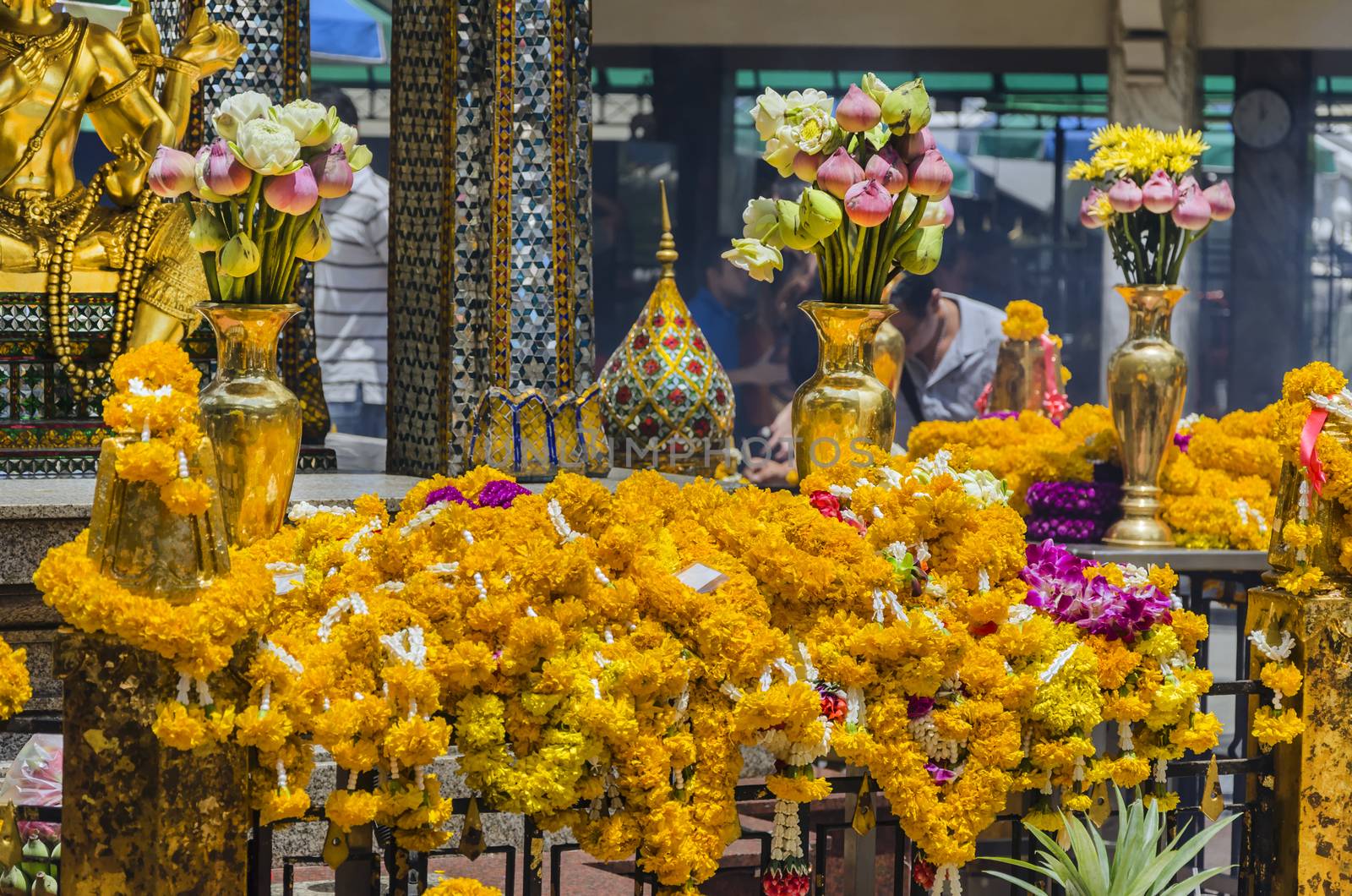 BANGKOK - 3 July 2014 : People pray respect the shrine of the fo by siiixth