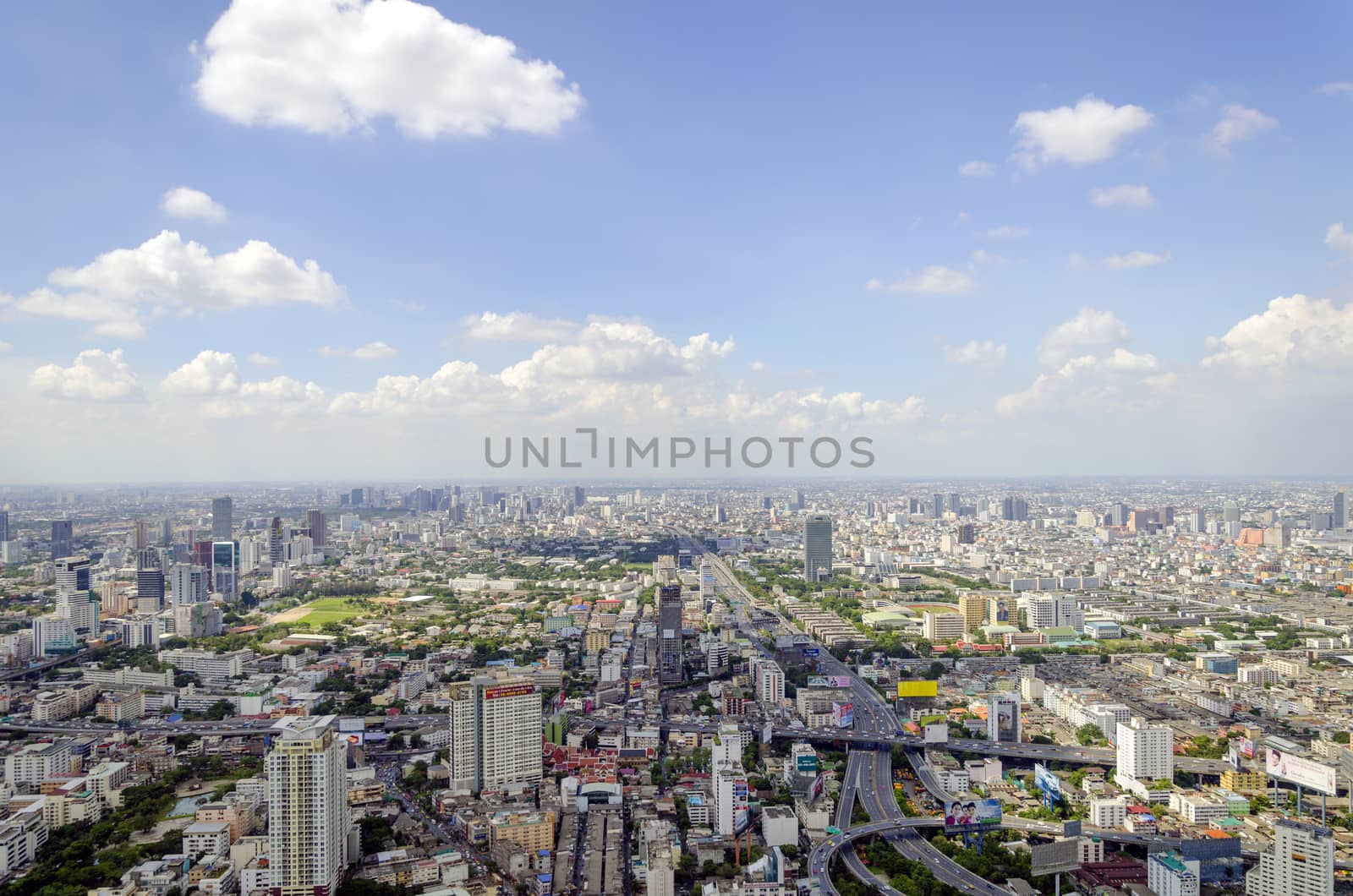 bangkok view from baiyoke tower II on 3 July 2014 BANGKOK - July 3: Baiyok Tower II is the tallest building in Thailand with 328.4 m. july 3, 2014 in Bangkok, Thailand