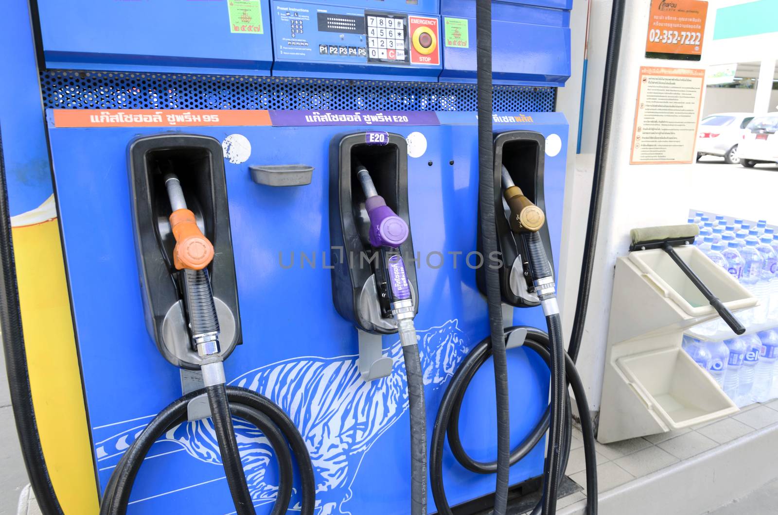 BANGKOK, THAILAND - July 7: Gasoline station - Oil and Energy Crisis Problem in Bangkok Thailand. on July 7, 2014 in Bangkok.