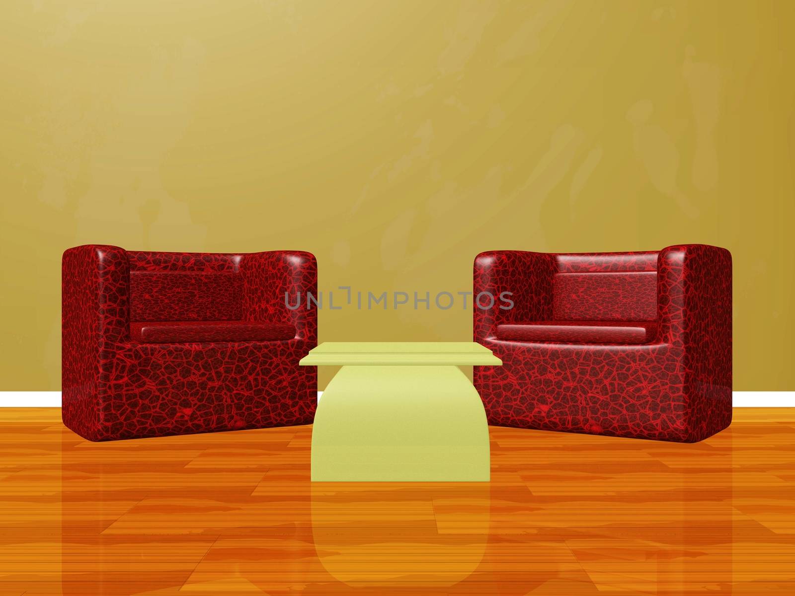 Two Lounge Chairs Set Up for Interview Chat Show by RichieThakur