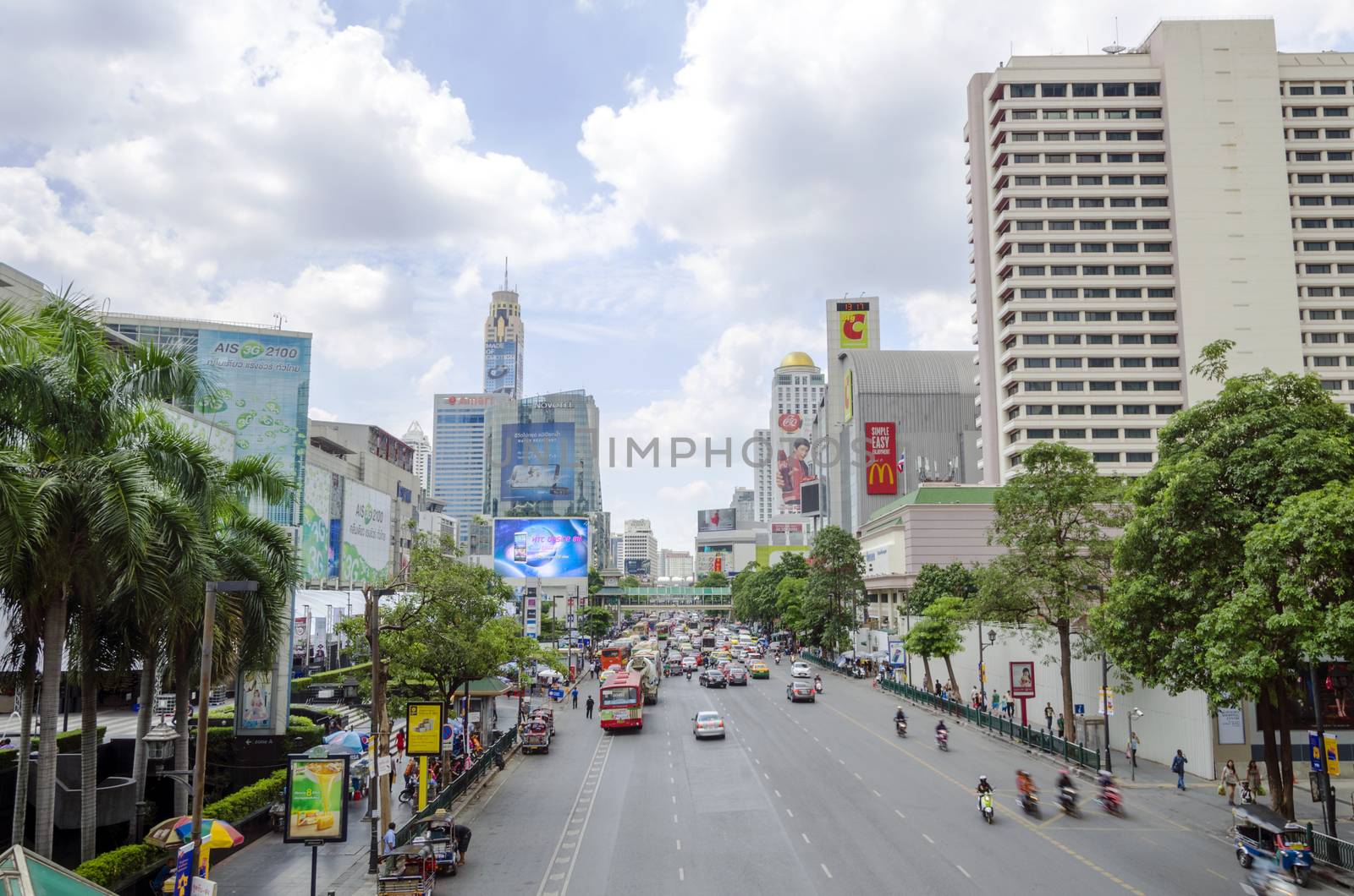 a traffic on ratchaprasong road in bangkok thailand on 3 July 2014 BANGKOK THAILAND