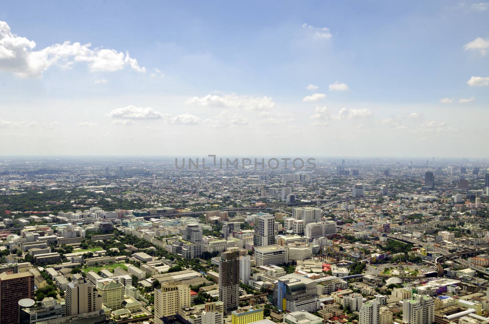 bangkok view from baiyoke tower II on 3 July 2014 BANGKOK - July 3: Baiyok Tower II is the tallest building in Thailand with 328.4 m. july 3, 2014 in Bangkok, Thailand