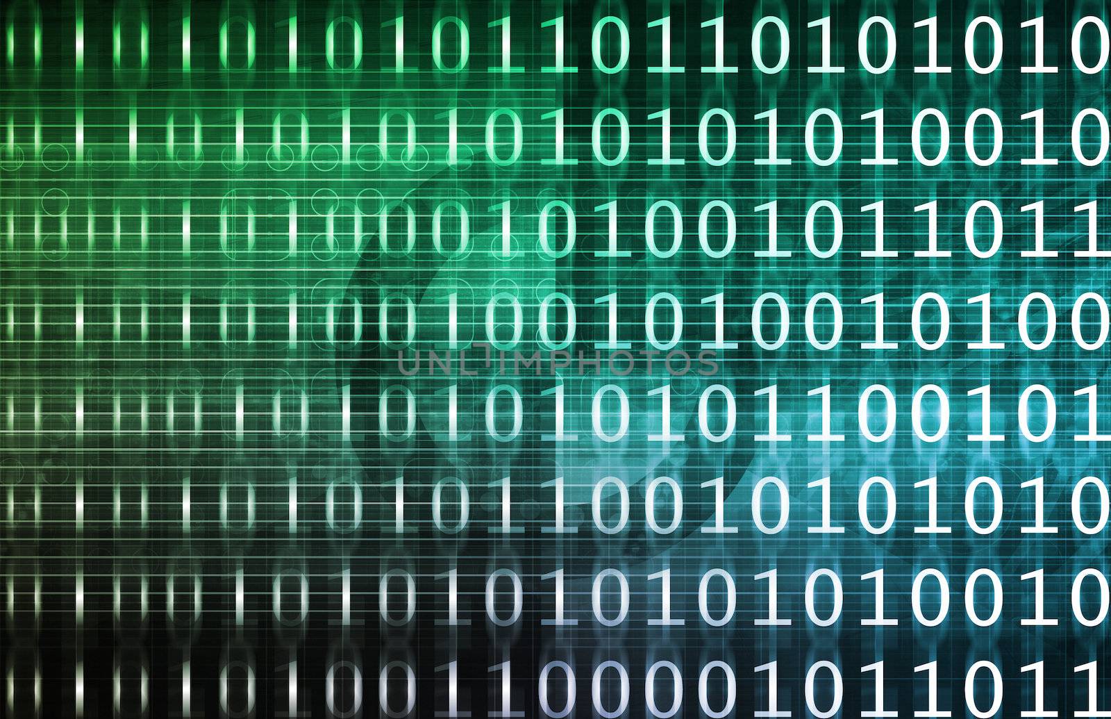 Binary Technology Stream with 1s and 0s Art