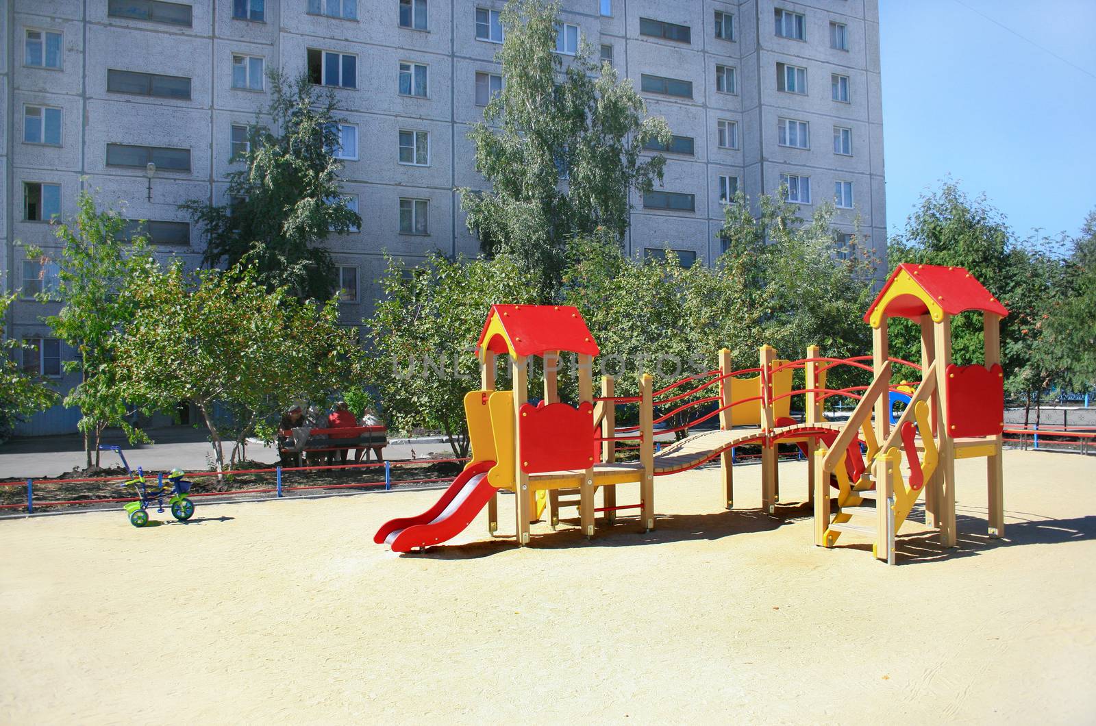 New, beautiful bright colour children's playground 