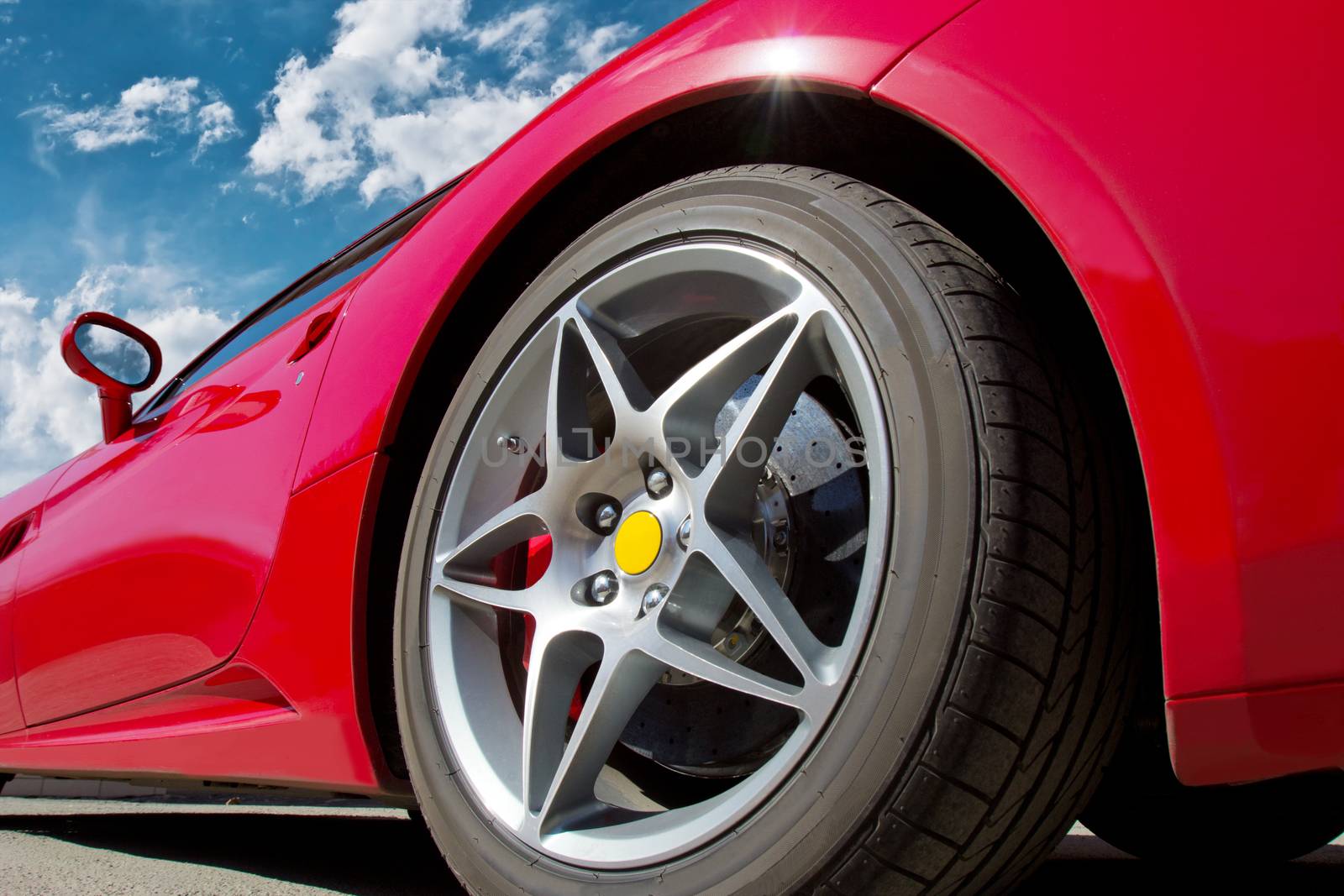 red beautiful expensive sports car