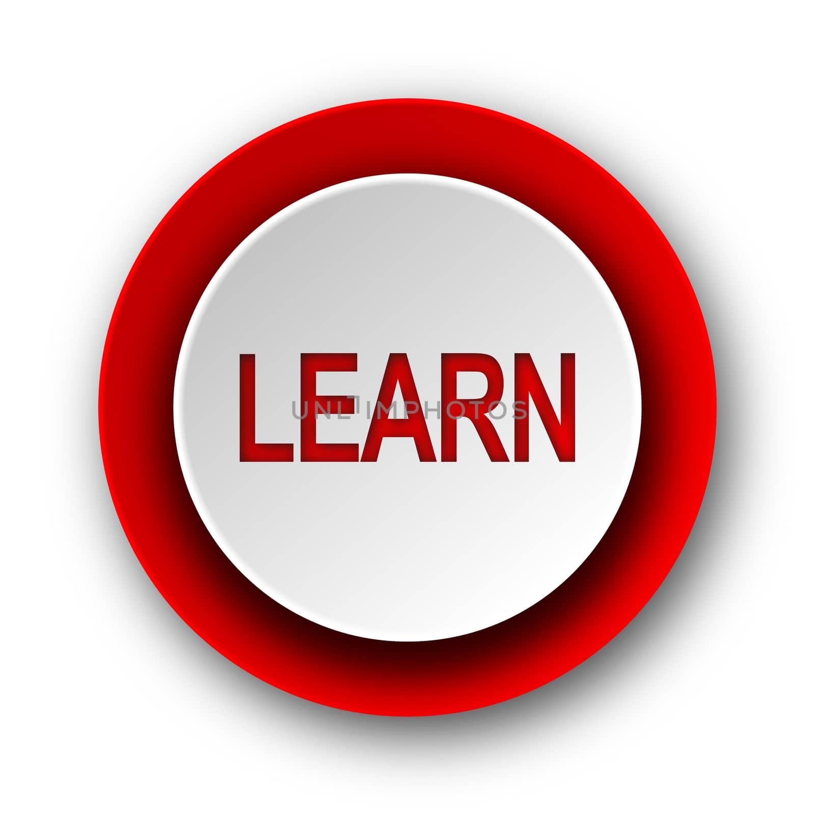 learn red modern web icon on white background