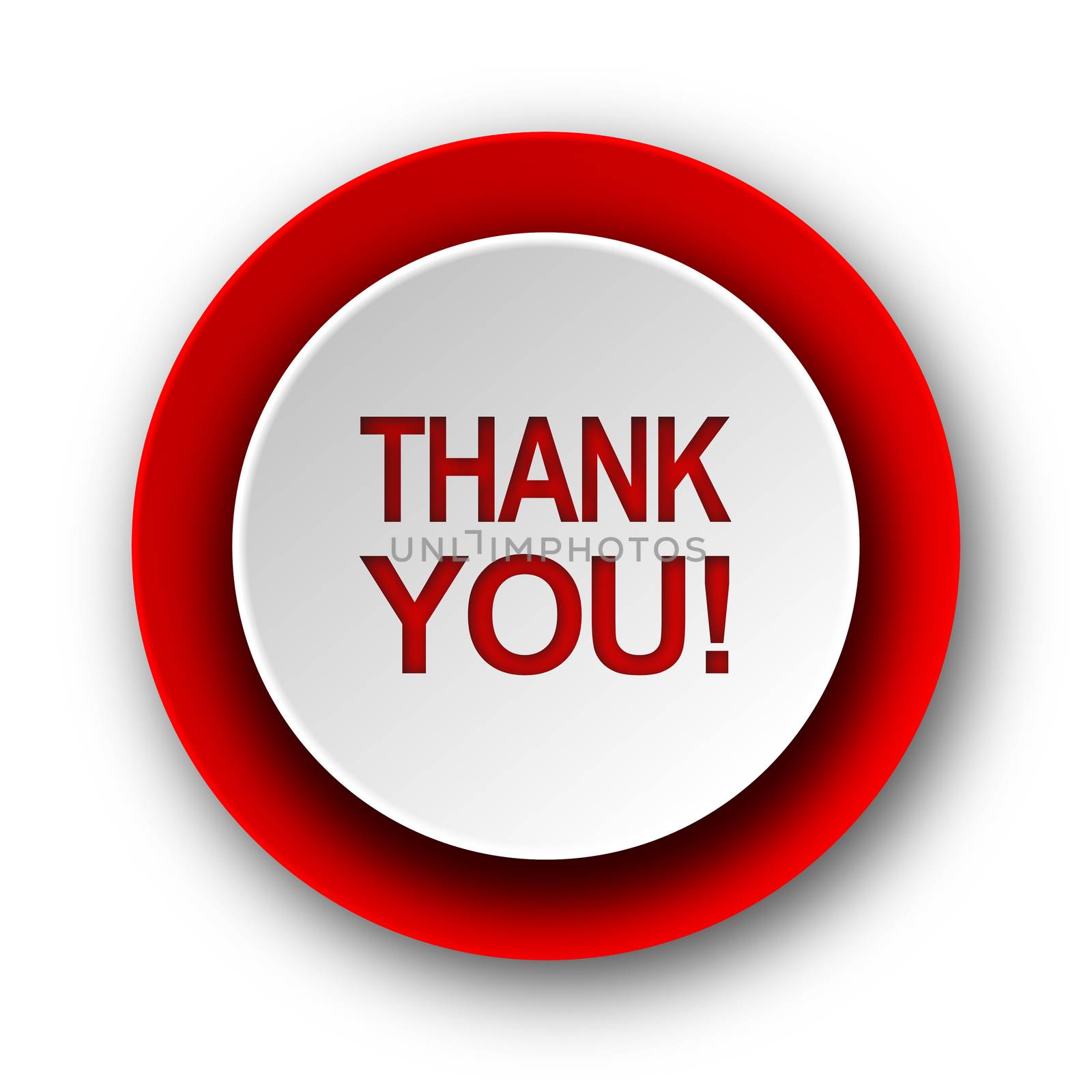 thank you red modern web icon on white background