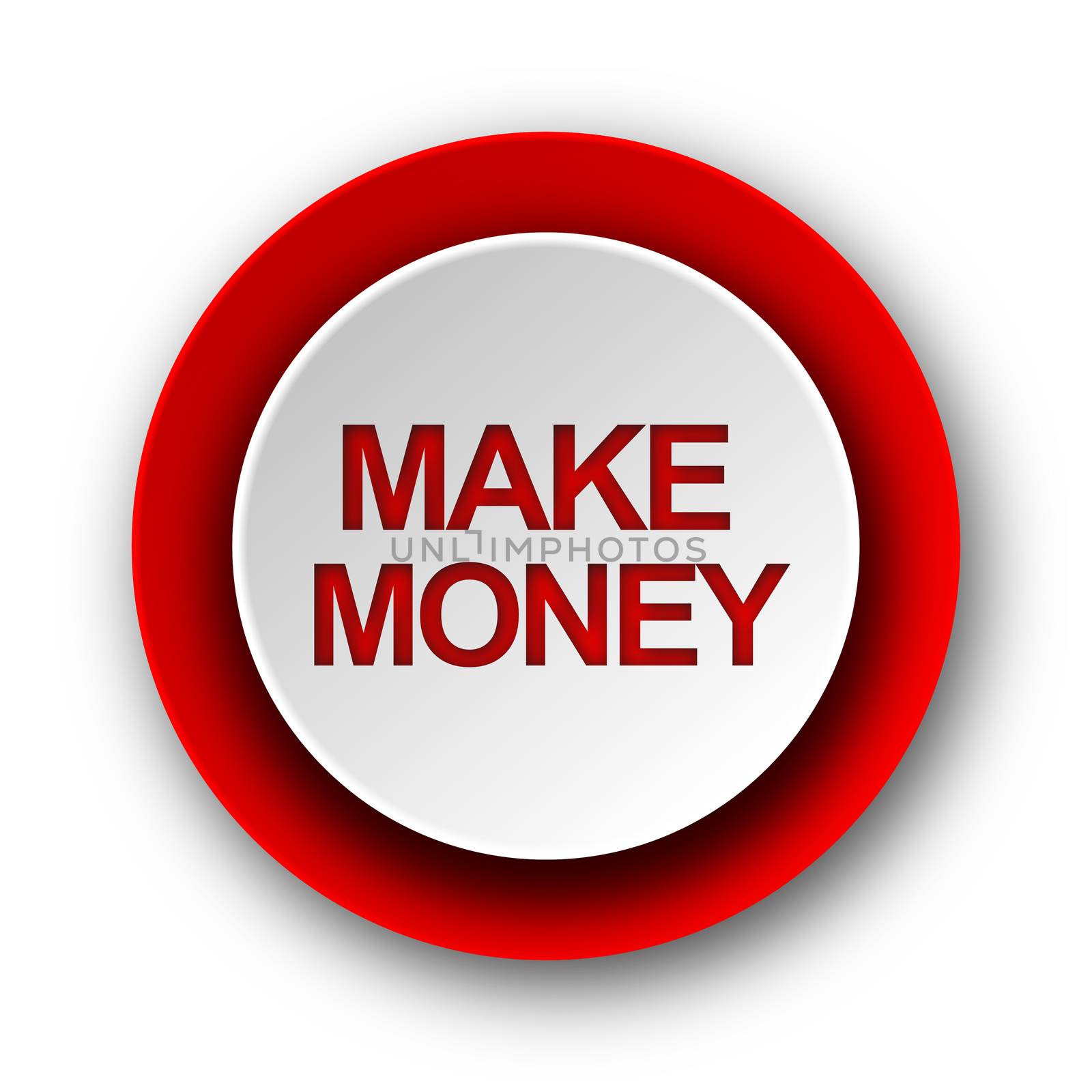 make money red modern web icon on white background