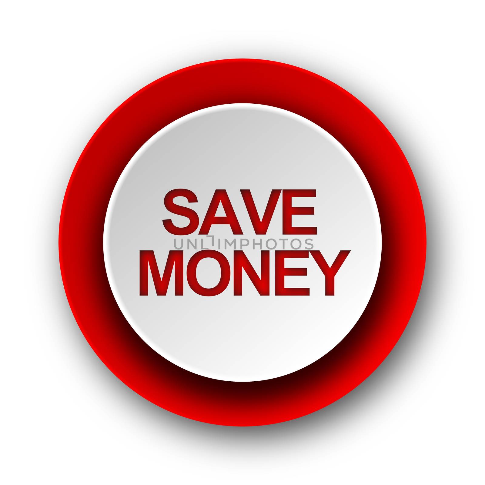save money red modern web icon on white background