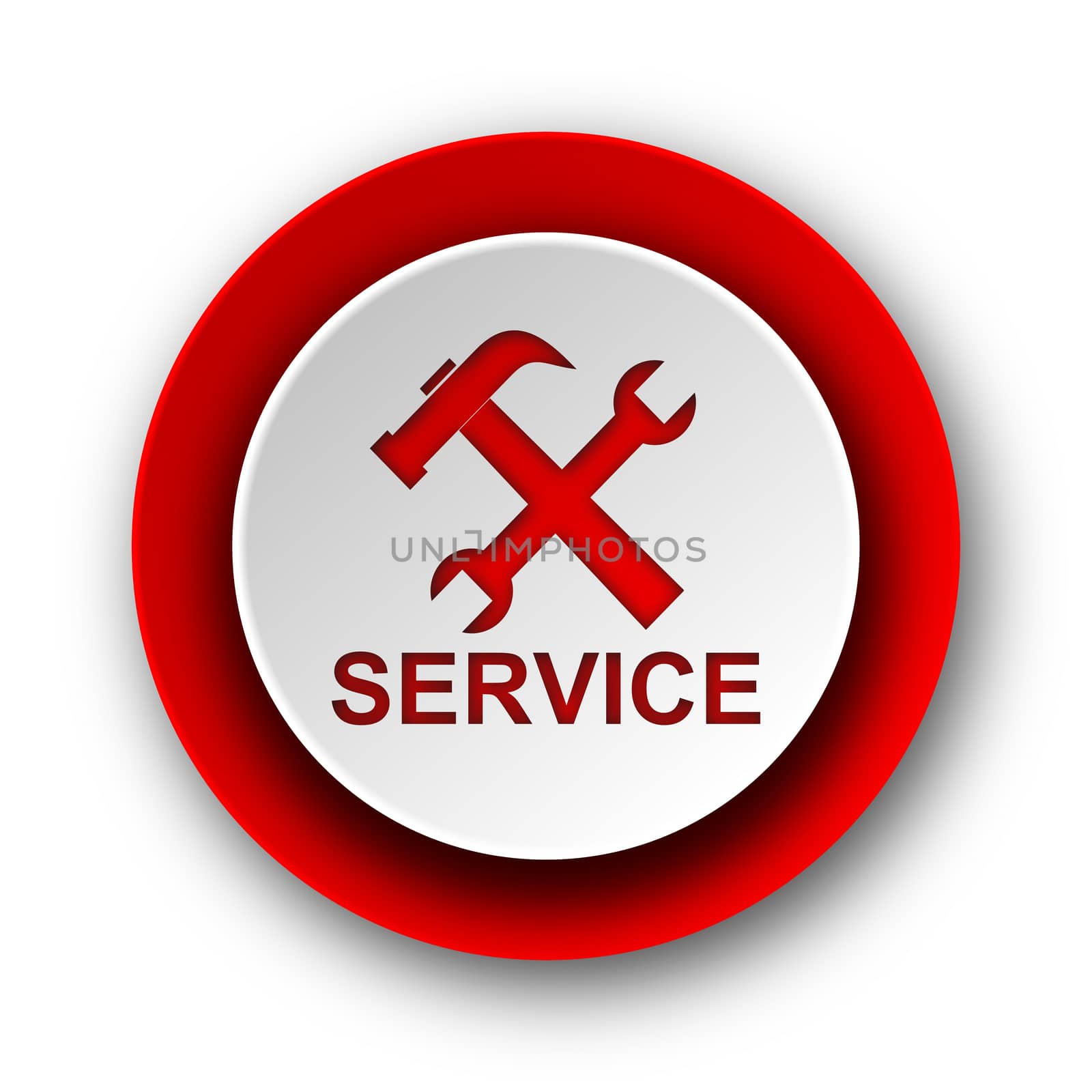 service red modern web icon on white background