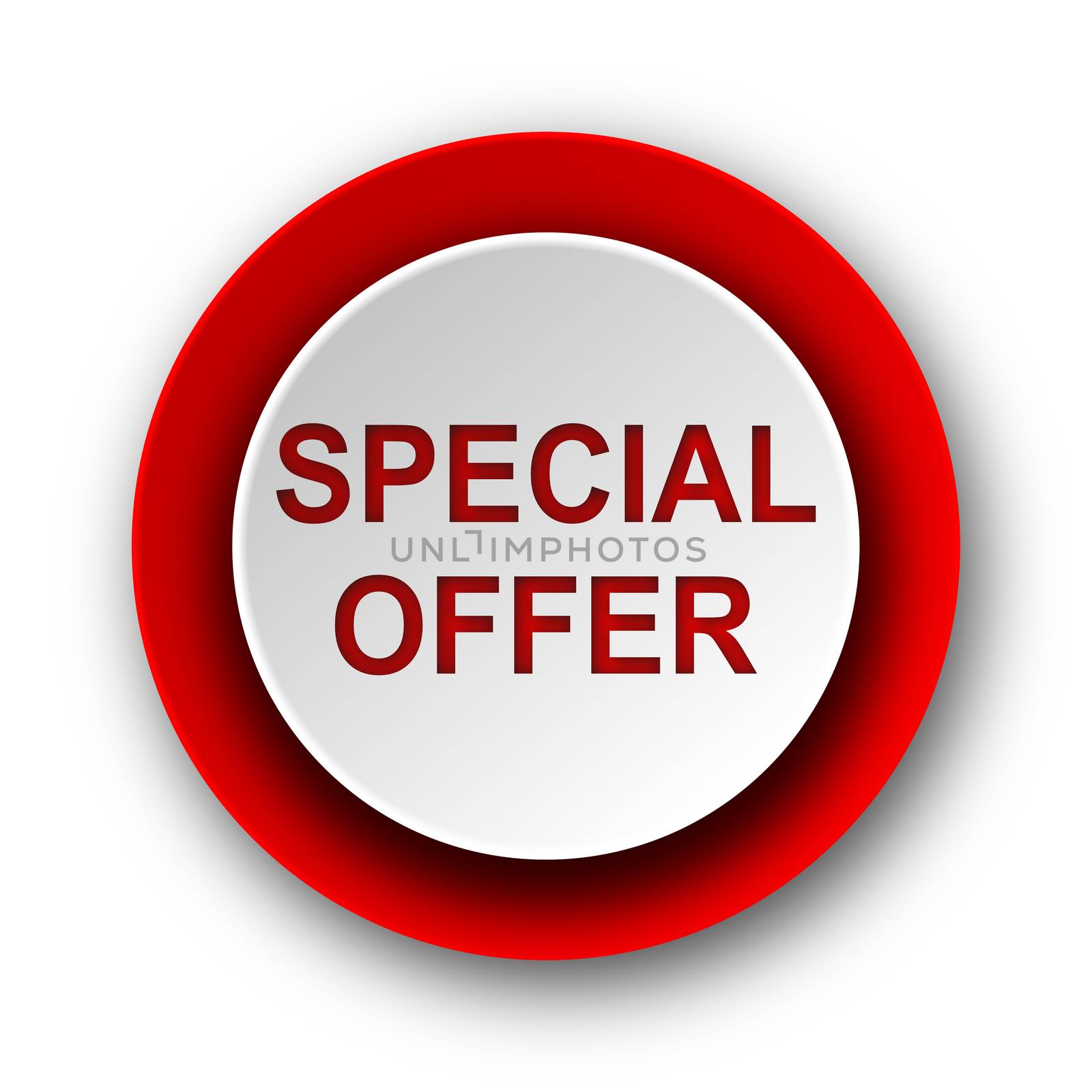 special offer red modern web icon on white background