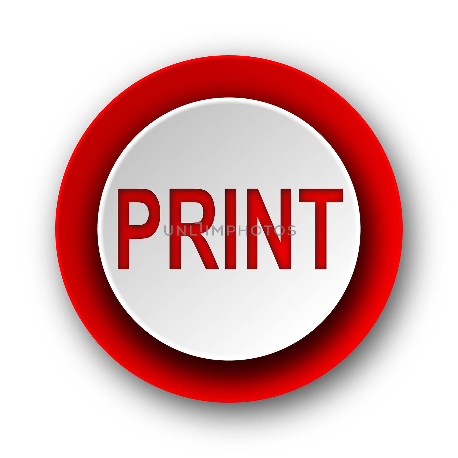 print red modern web icon on white background