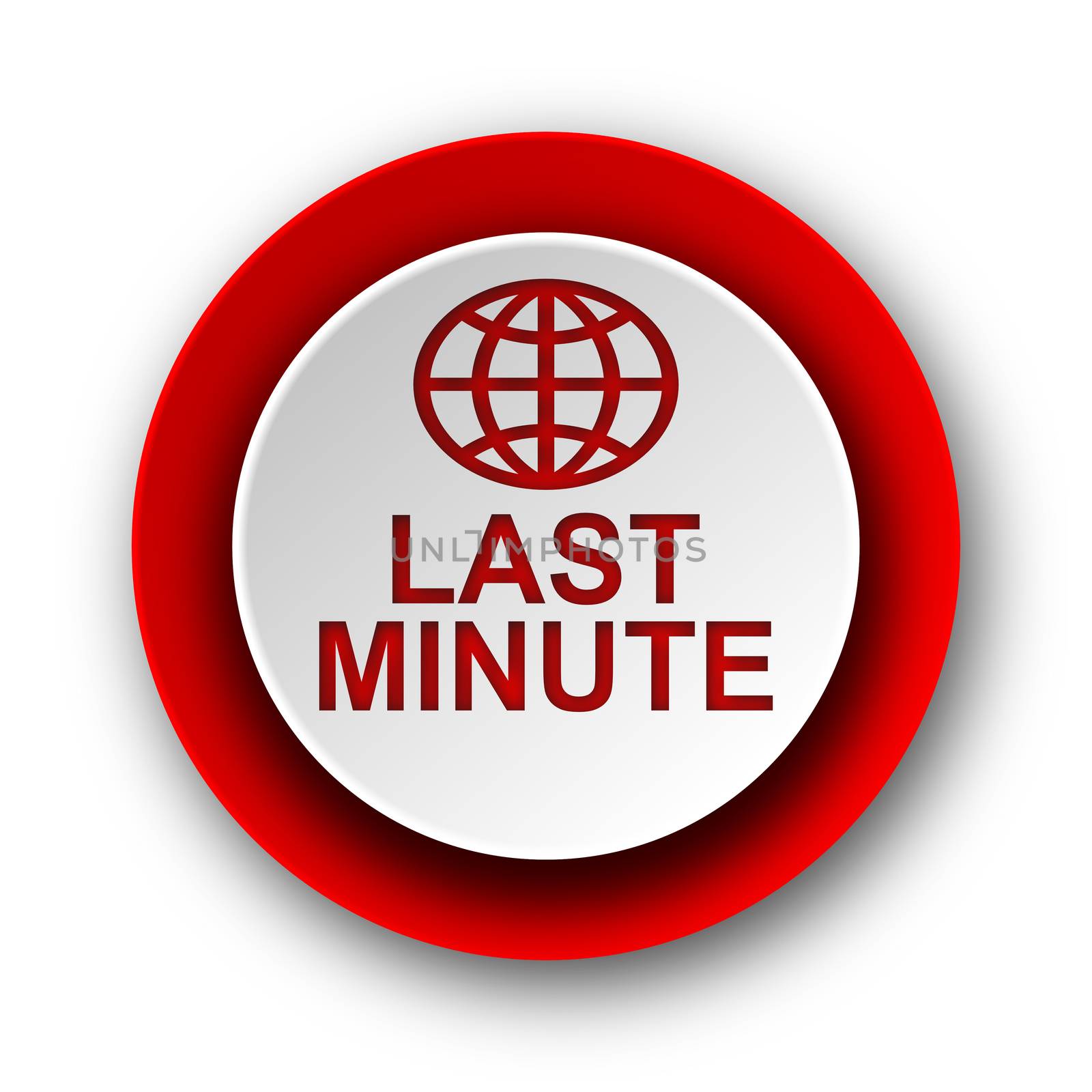 last minute red modern web icon on white background