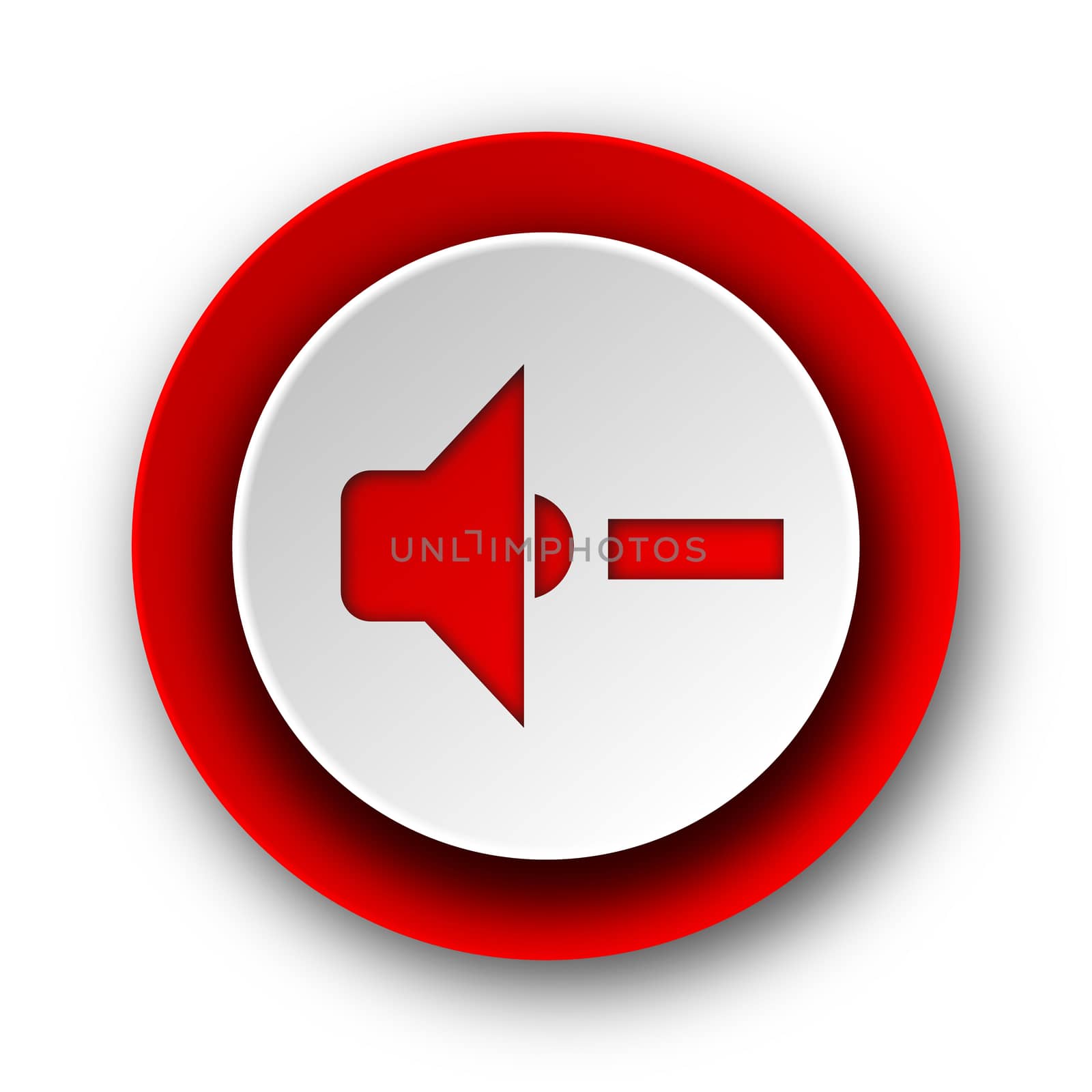 speaker volume red modern web icon on white background