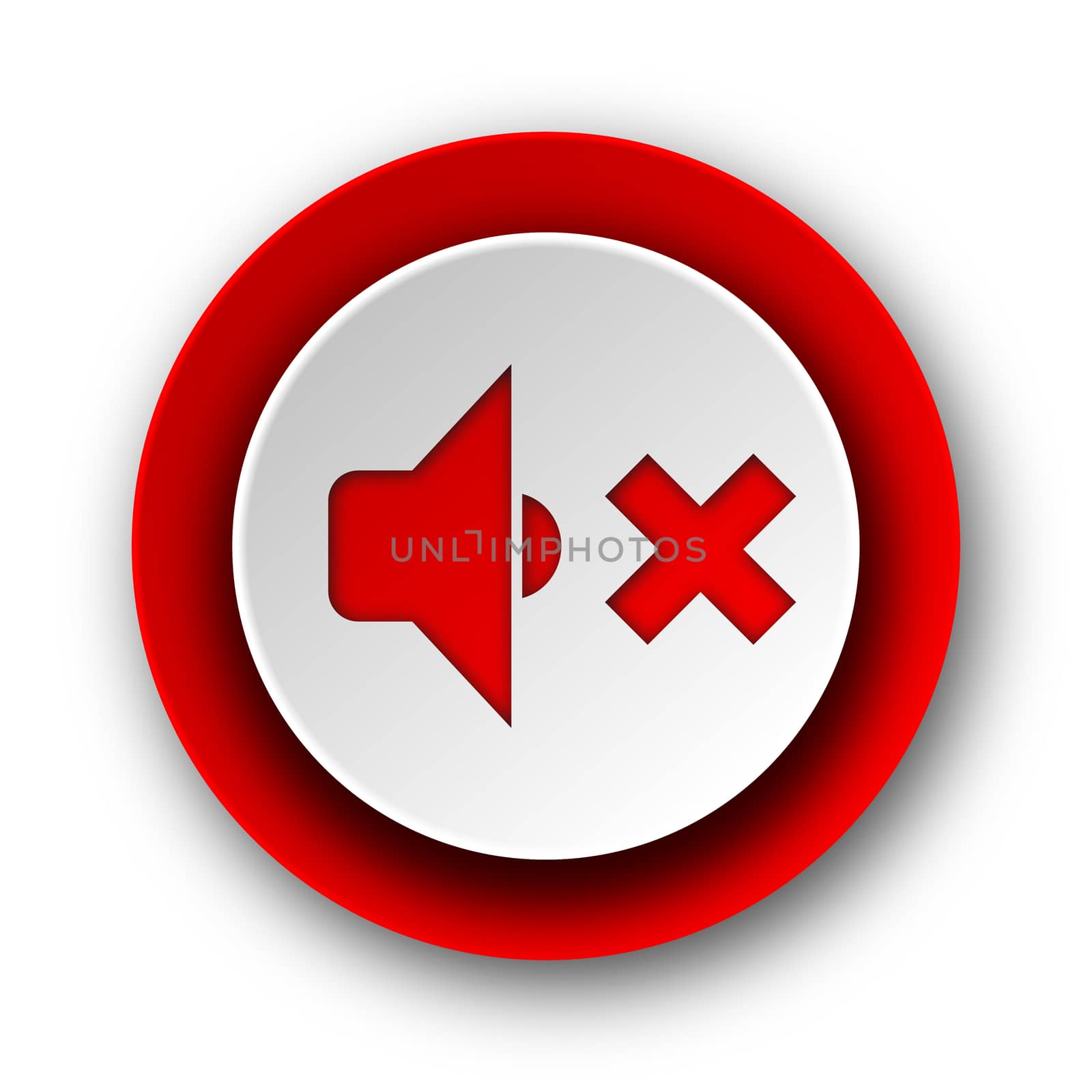 speaker volume red modern web icon on white background