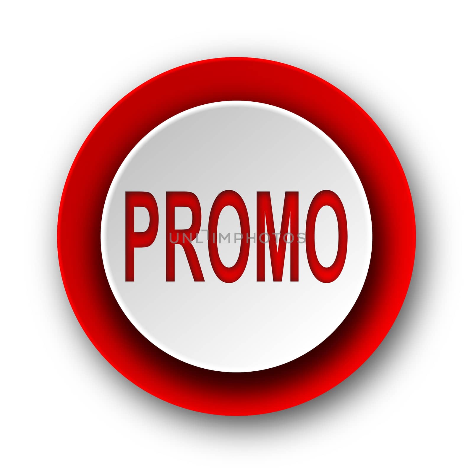 promo red modern web icon on white background