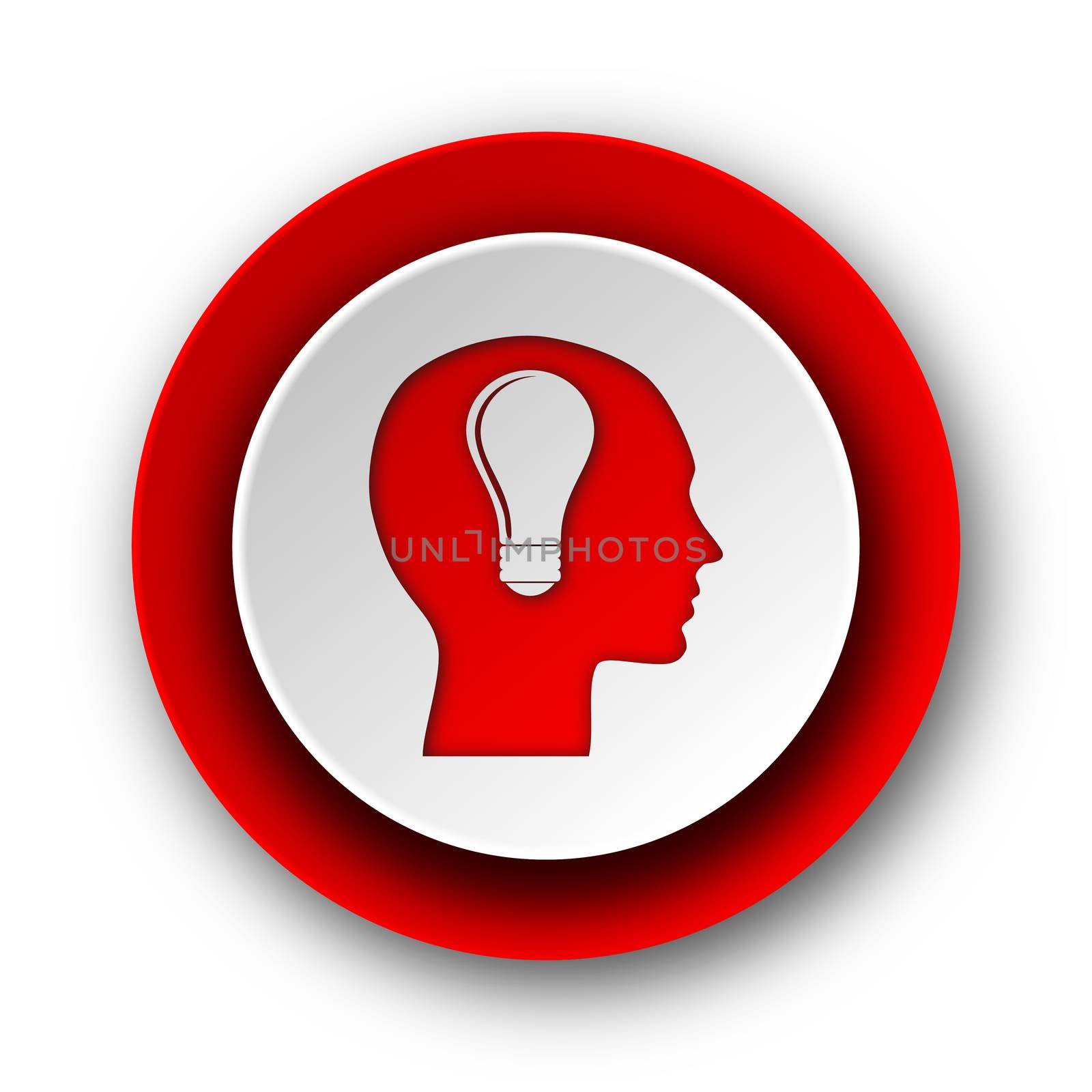 head red modern web icon on white background